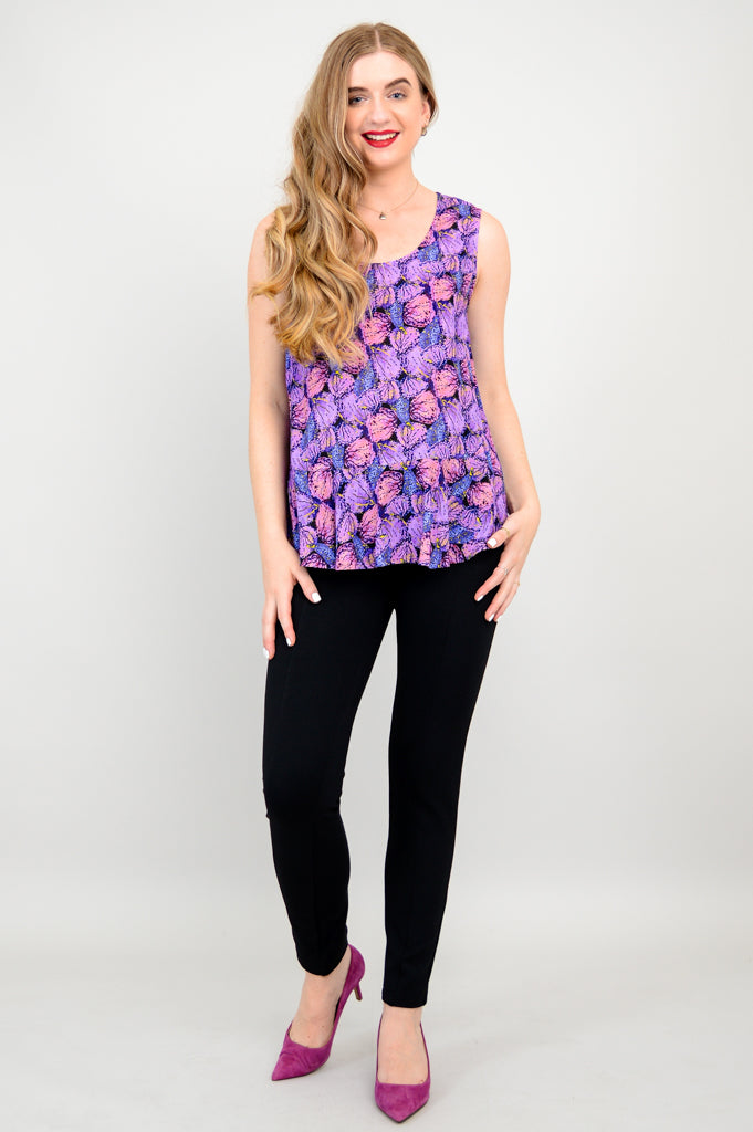 Ginny Tank Top with Petal Design - Soft Linen Bamboo Blend for Women | Perfect for Summer Outfits, Beach Wear & Casual Style