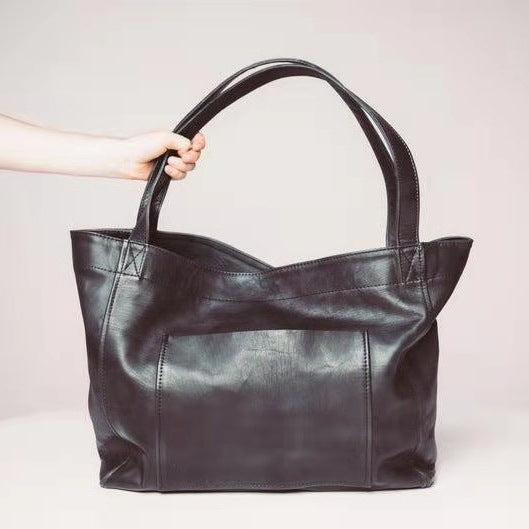 Large Capacity Oil Wax Canvas Tote Bag for Women - Durable Shoulder Bag for Work, Travel & Shopping - Stylish & Spacious Handbag for Everyday Use