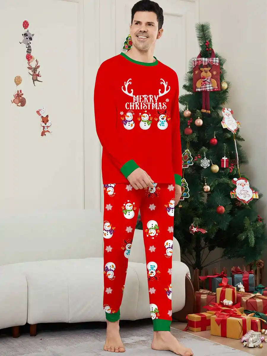 Snowman Christmas Matching Family Pajamas Set - Cozy Holiday Sleepwear for Adults & Kids - Perfect for Christmas Morning & Family Photos
