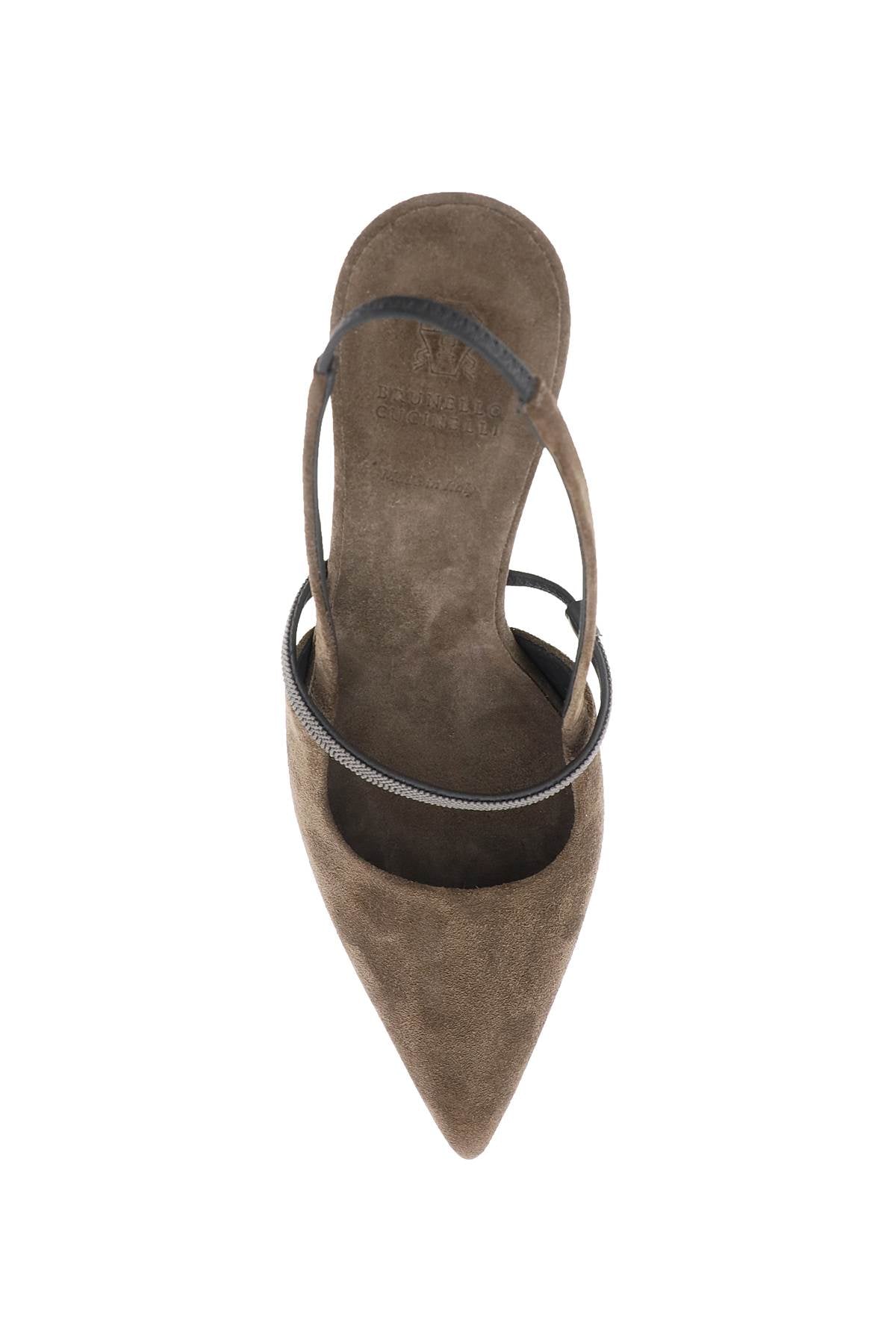 Brunello Cucinelli Slingback Pumps with Precious Strap - Elegant Women's Heels for Parties, Weddings & Evening Events
