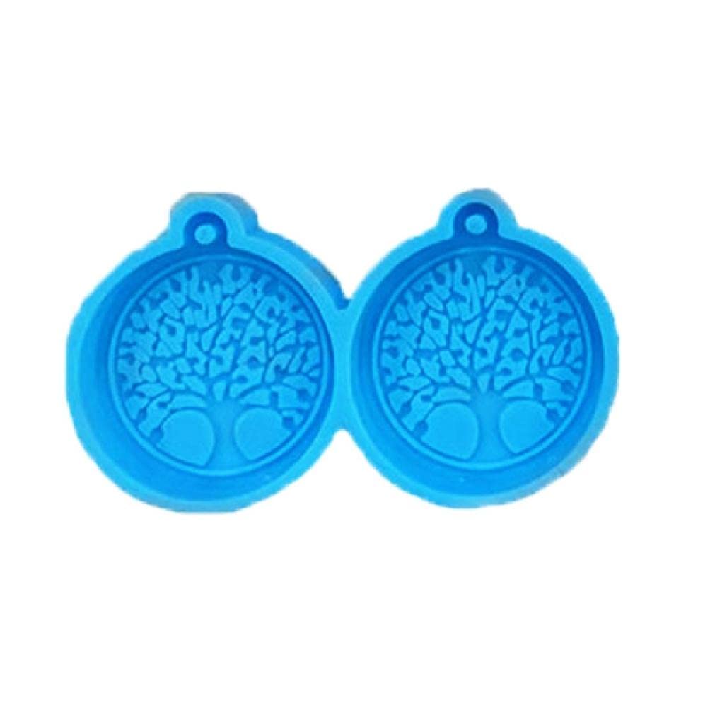 BEERBINGER 1/4 Inch Hollow Resin Jewelry Molds - Life Tree Shape Epoxy Silicone Casting Molds for DIY Earrings, Pendants & Crafts - Perfect for Handmade Resin Jewelry Making & Gift Projects