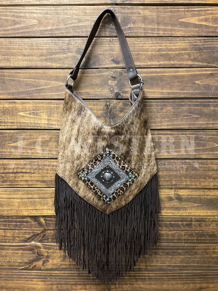 Ariat A770004002 Women's Nashville Shoulder Bag - Genuine Calf Hair Leather Crossbody Purse in Brown | Perfect for Work, Travel & Everyday Use