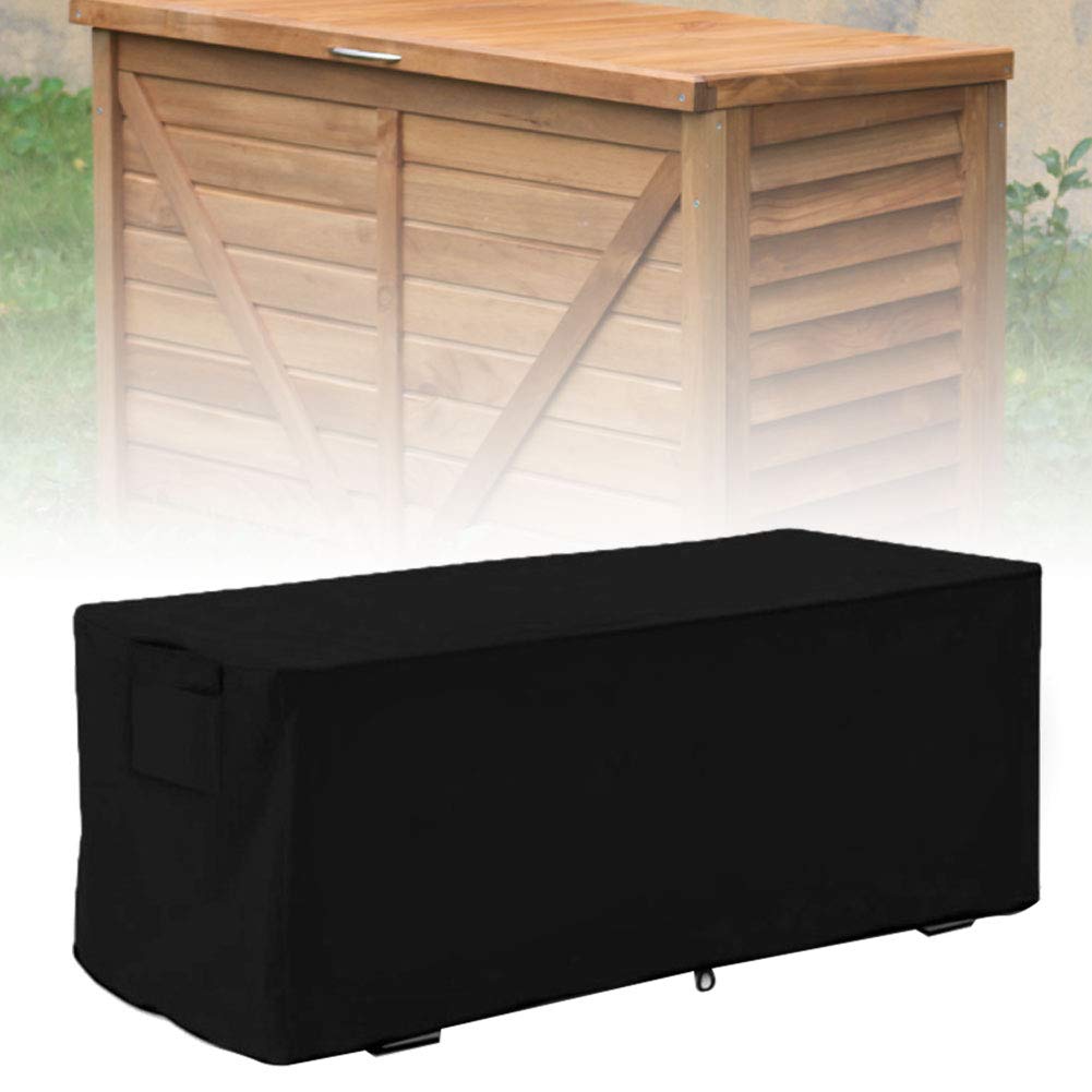 Outdoor Deck Box Cover - Weatherproof Storage Box for Patio, Garden & Backyard - Heavy Duty Waterproof & UV Resistant (Black) - Perfect for Storing Cushions, Toys & Outdoor Gear