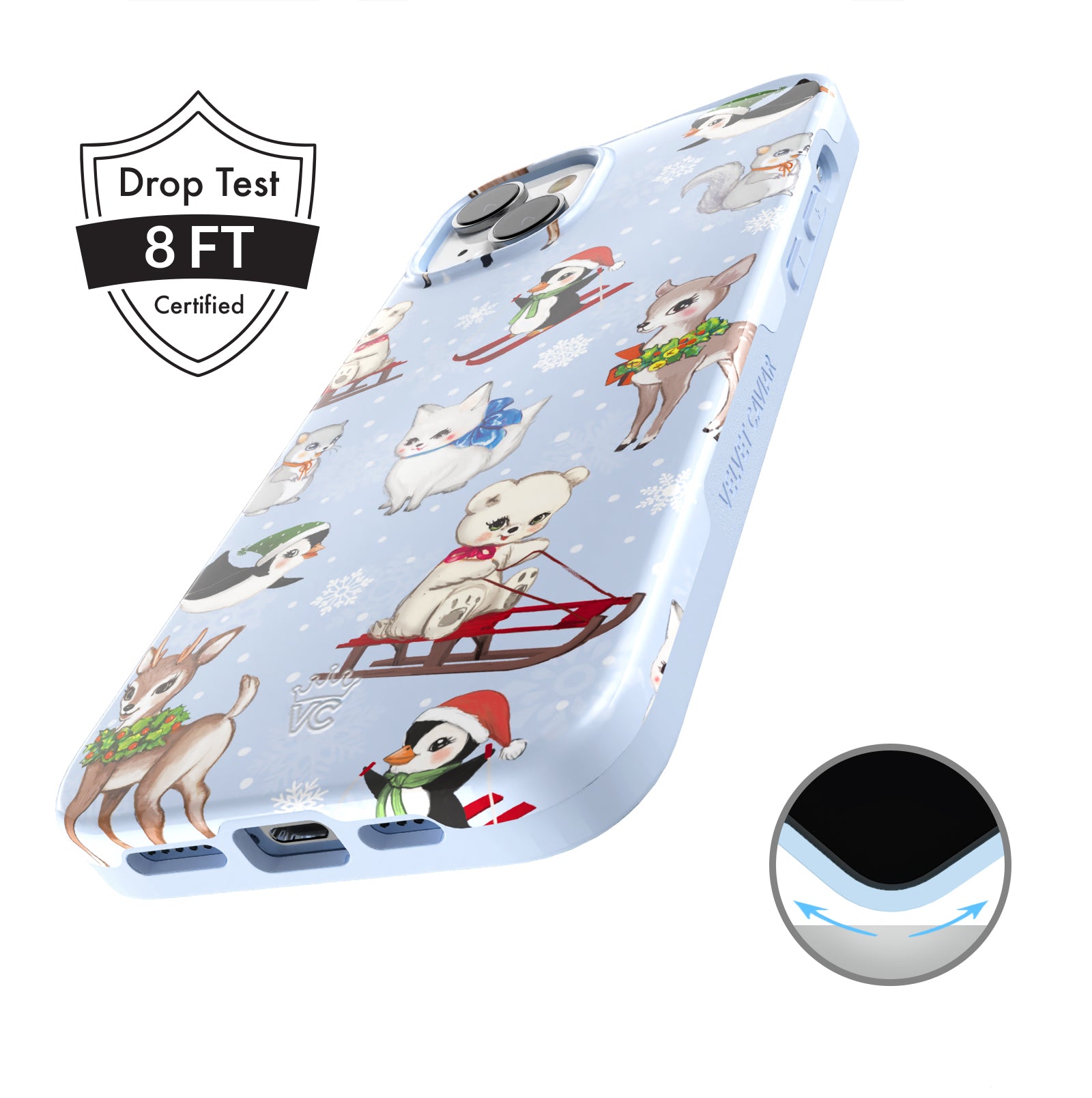 Cute Winter Wonderland Baby Animals iPhone Case - Protective & Stylish Cover for iPhone 12/13/14/15 Pro Max - Perfect Gift for Animal Lovers & Holiday Season