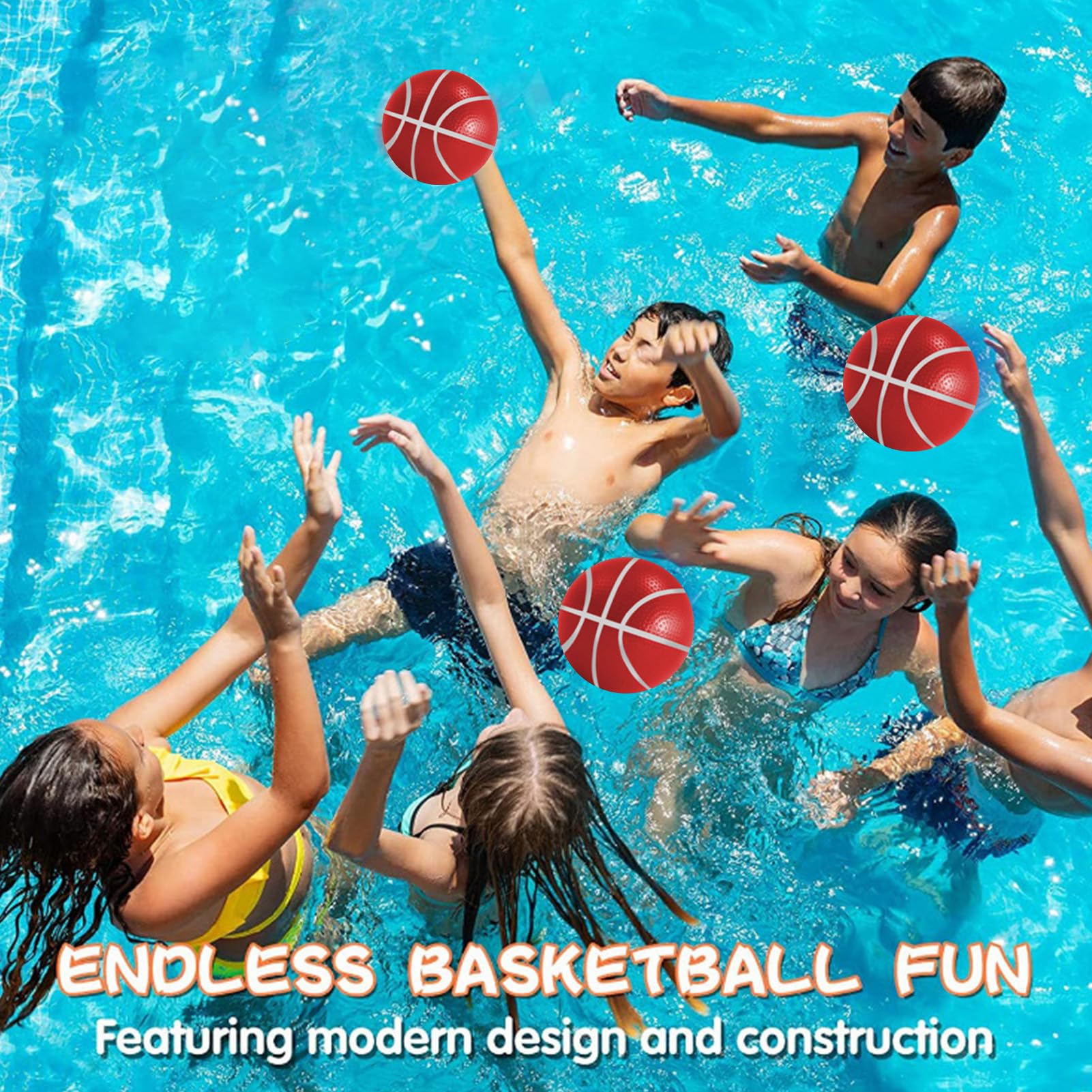 Floating Pool Basketball Hoop - Kids Water Basketball Game Set with 2 Balls & Air Pump - Fun Outdoor Summer Pool Toy for Kids and Adults - Perfect for Backyard, Beach, and Swimming Pool Parties