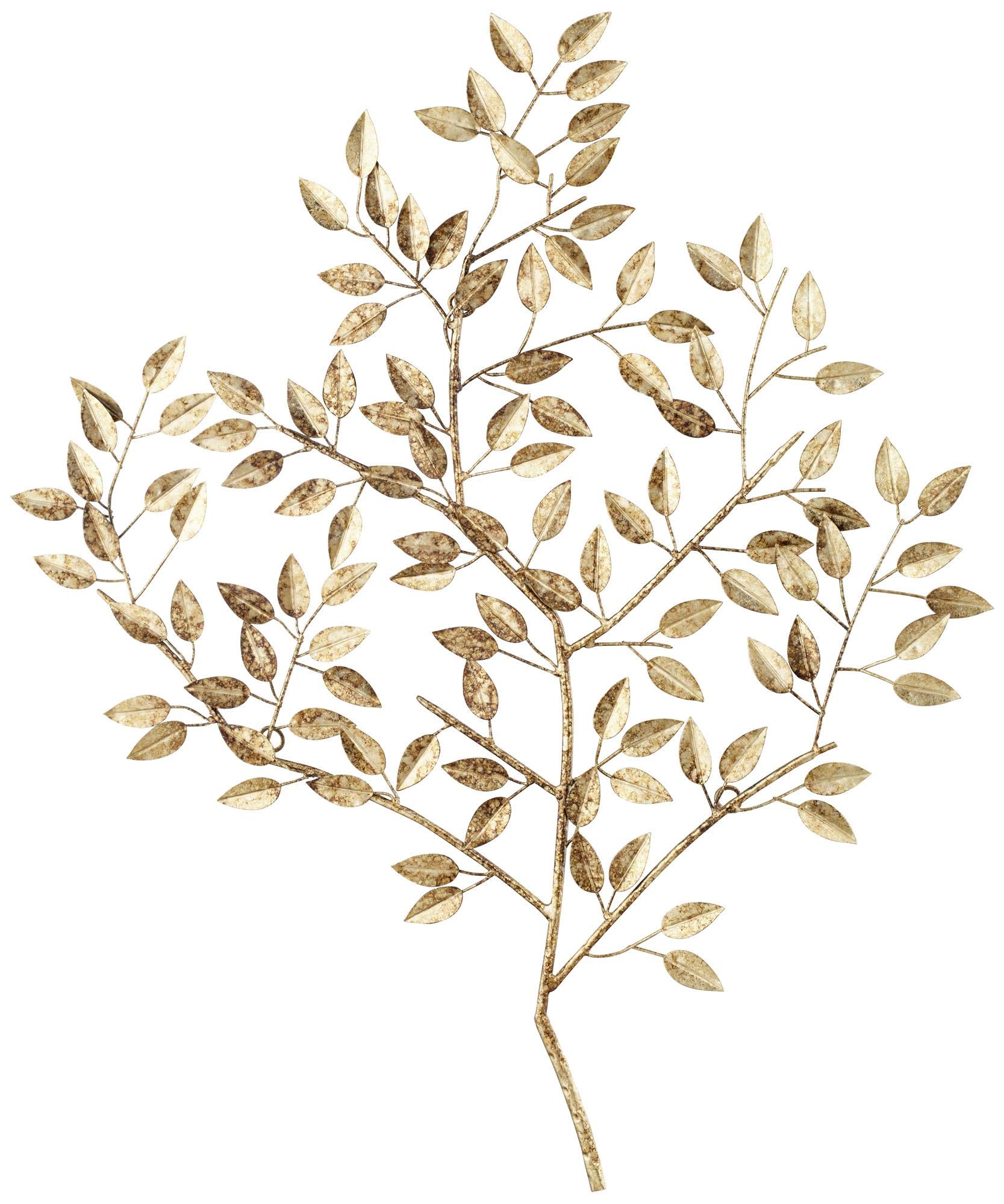 Dolma Gold Leaves 36 Inch High Iron Wall Art - Elegant Home Decor for Living Room, Bedroom & Office