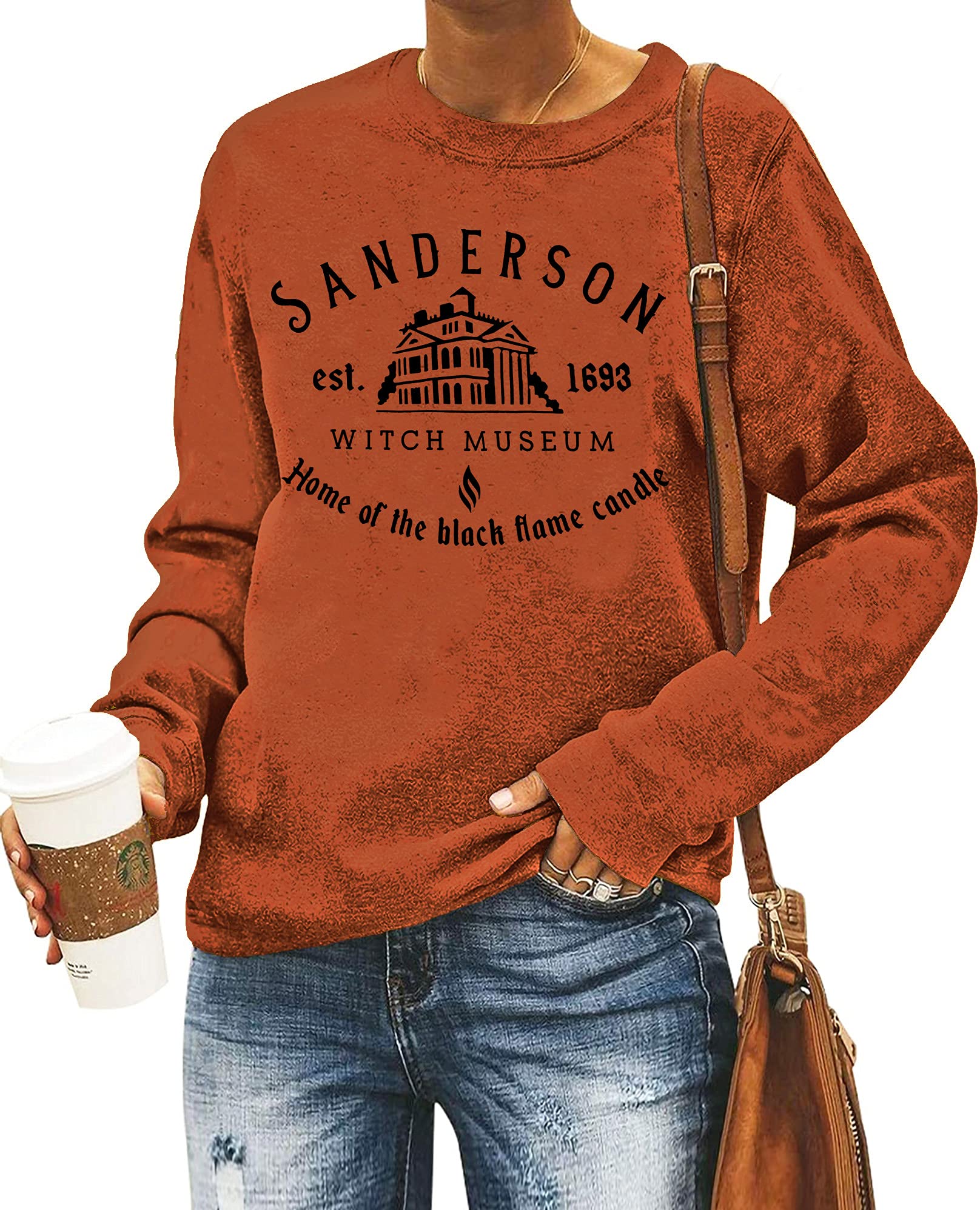 LHBNK Halloween Squad Sweatshirt for Women - Hocus Pocus Sanderson Sisters Long Sleeve Pullover Top | Cute Halloween Costume & Cozy Fall Outfit