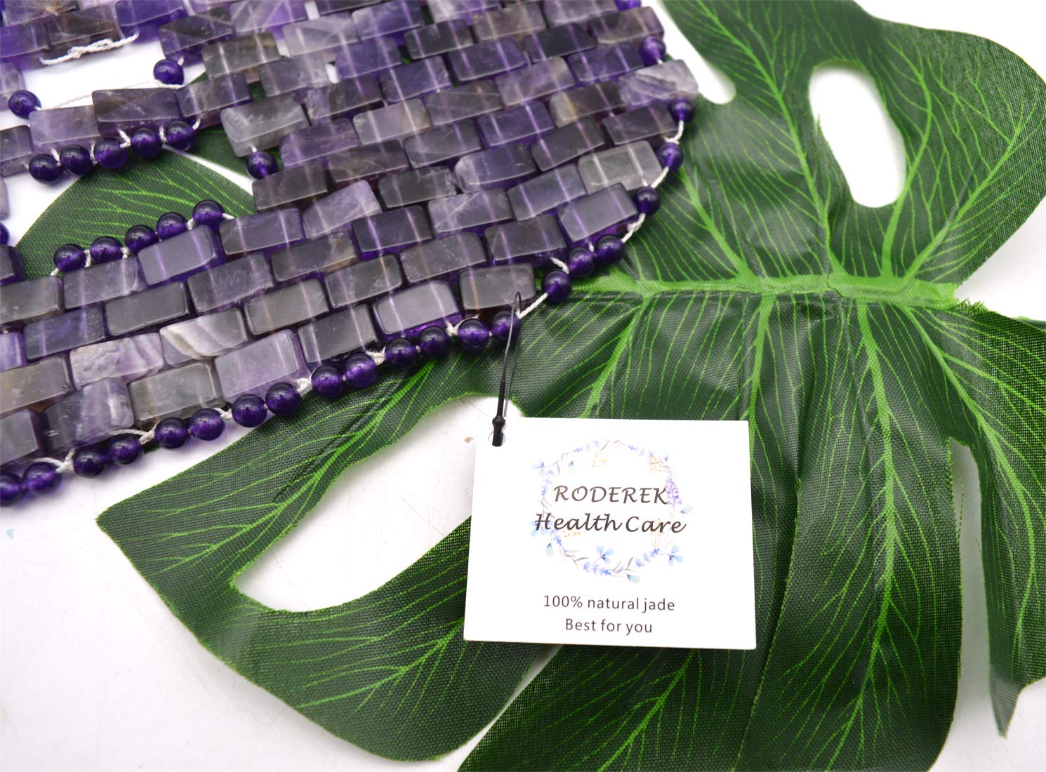 RODEREK Jade Face Mask for Puffiness & Wrinkle Relief - Cooling Eye Mask for Migraine, Anti-Aging Therapy - Yoga & Meditation Relaxation Tool (Amethyst) - Perfect for Spa, Self-Care & Stress Relief