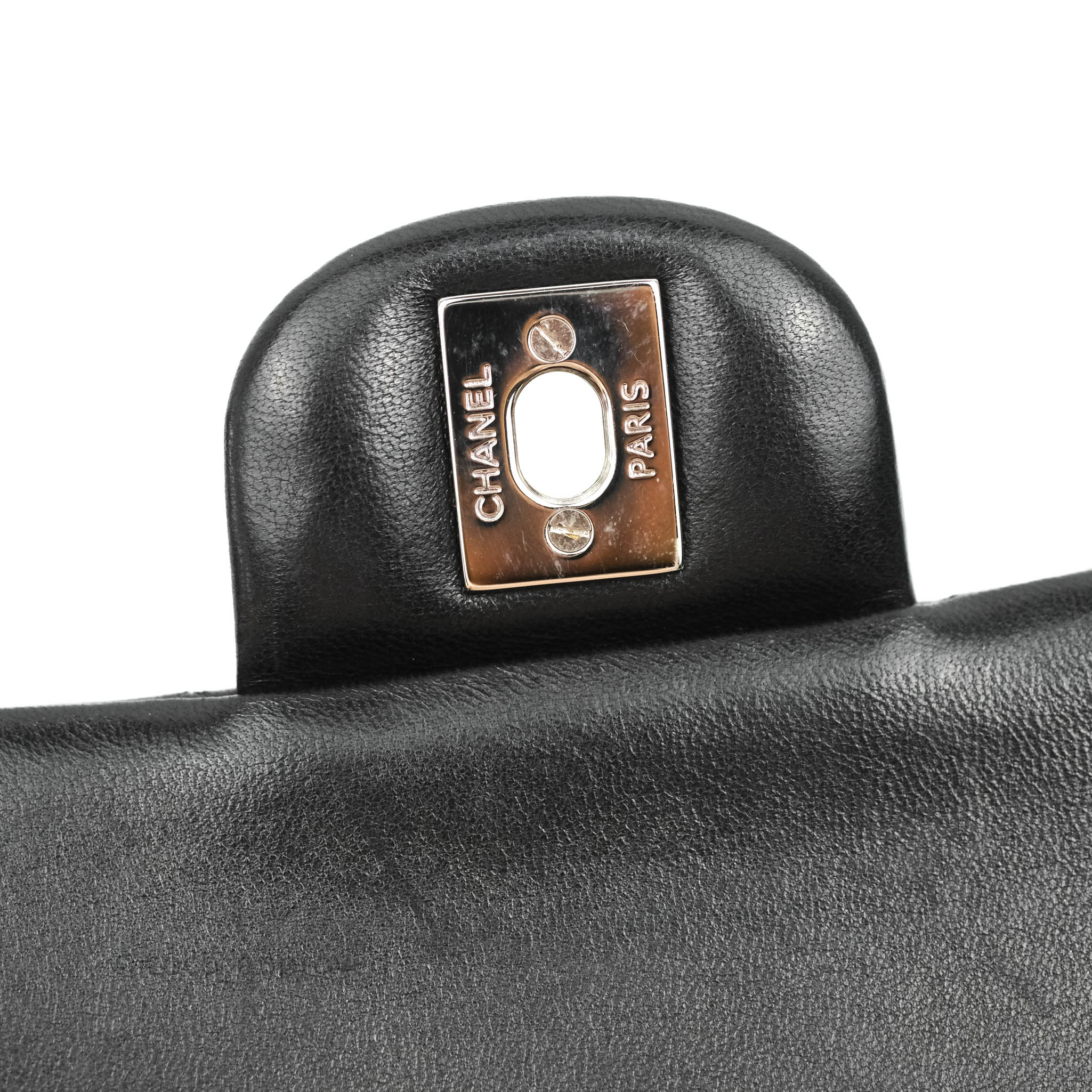 Chanel Classic M/L Medium Double Flap Bag - Black Lambskin Leather with Silver Hardware | Luxury Handbag for Women, Perfect for Work, Evening Events & Special Occasions