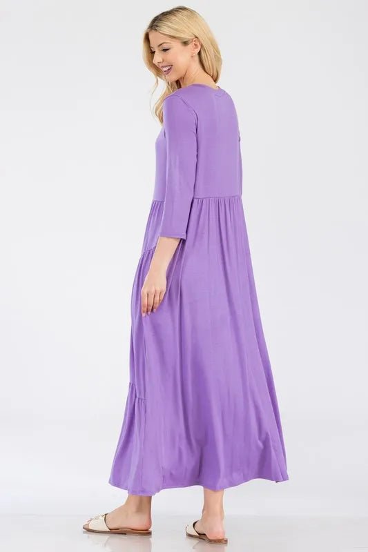 Celeste Asymmetric Tiered Midi Dress for Women - Plus Size Flowy Summer Dress for Beach, Wedding & Special Occasions