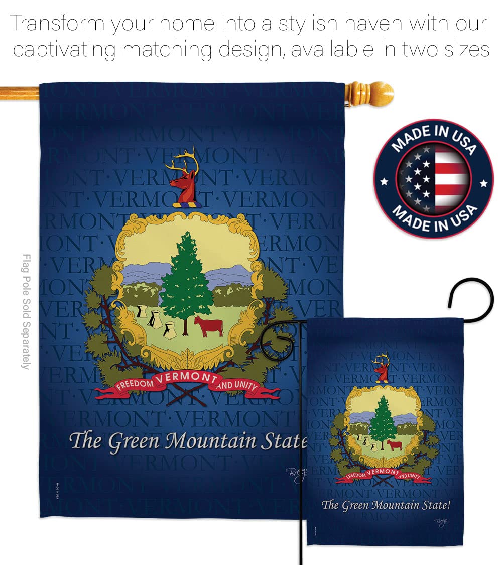 Vermont Americana House Flag Set 28x40