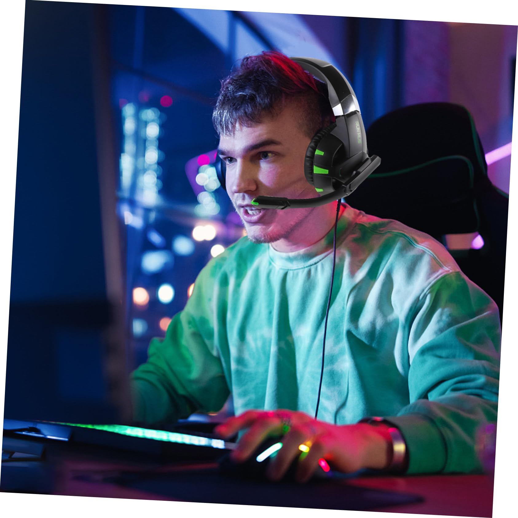 Veemoon Wired Gaming Headphones with Microphone - Noise Cancelling Earbuds for PC, PS4, Xbox, Mobile - Perfect for Gaming, Streaming & Eat Chicken Moments