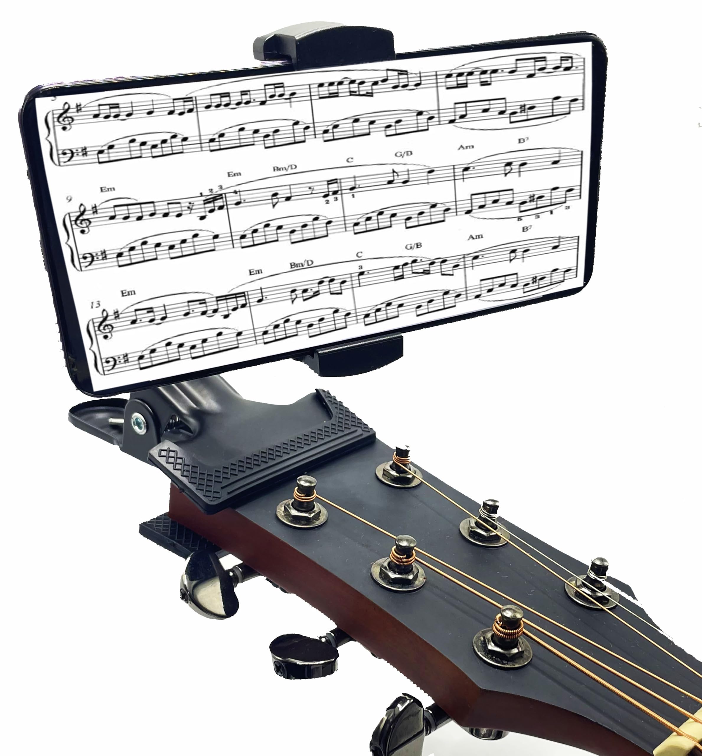 **Universal Guitar Phone Holder for Live Streaming & Teaching Videos - Compatible with iPhone, Android, Electric/Acoustic Guitars & Ukulele - Perfect for Musicians, Teachers & Content Creators**