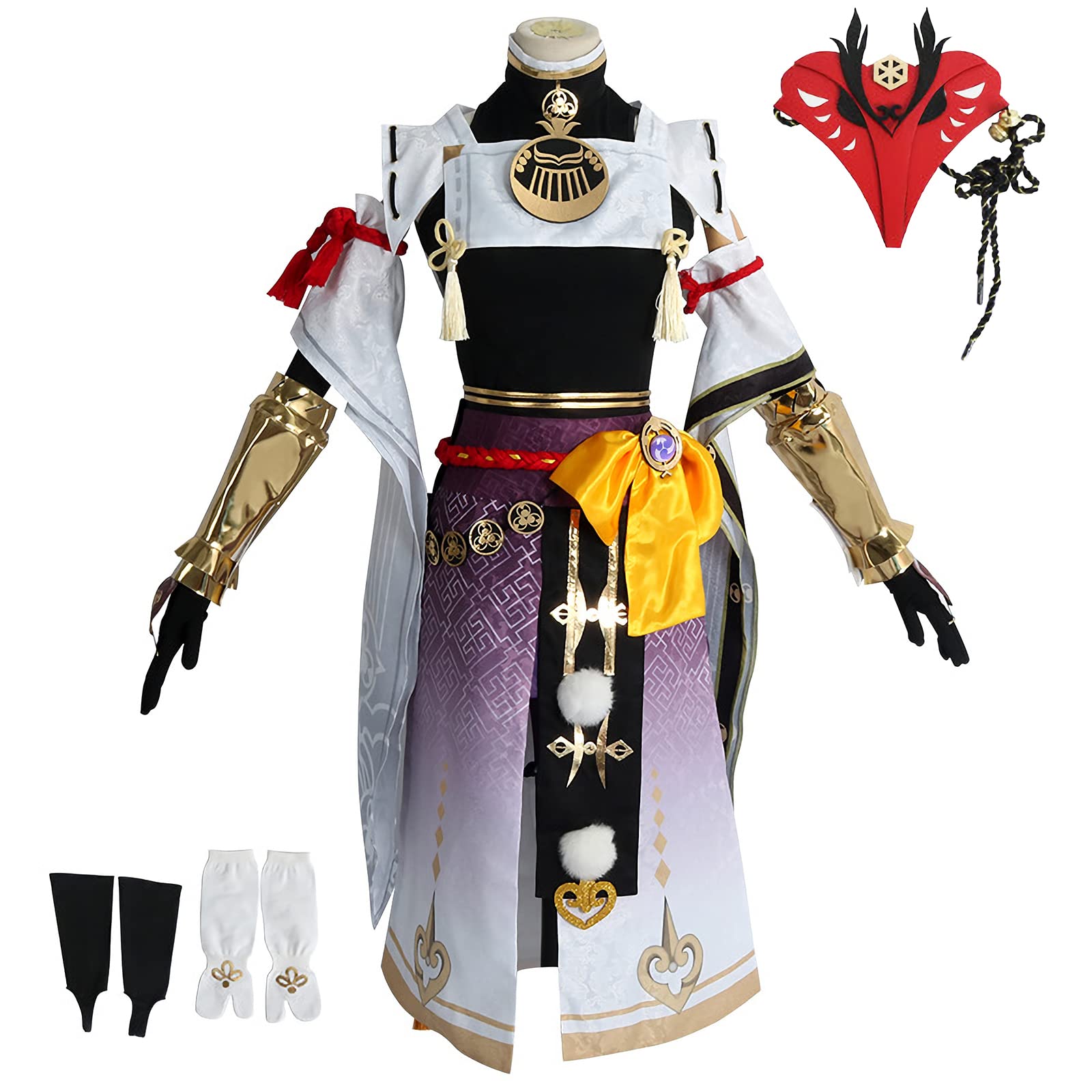 Genshin Impact Raiden Shogun Cosplay Costume Full Set - Premium Quality Anime Cosplay Outfit for Conventions, Halloween & Cosplay Events | Includes Dress, Accessories & Wig | Official Character Design