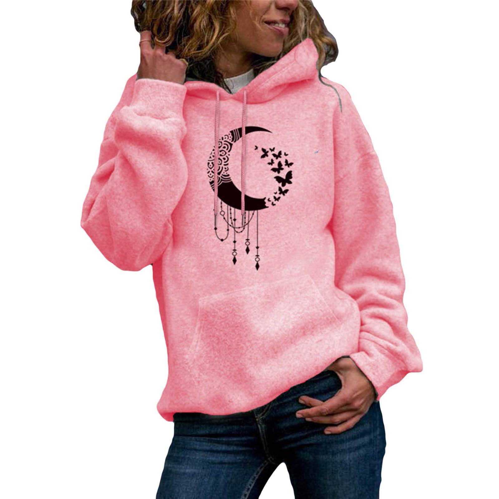 Posijego Women's Graphic Hooded Sweatshirt - Fall Winter Long Sleeve Pullover for Gym, Sports & Casual Wear | Warm Fleece Lined Hoodie for Workouts, Running & Outdoor Activities