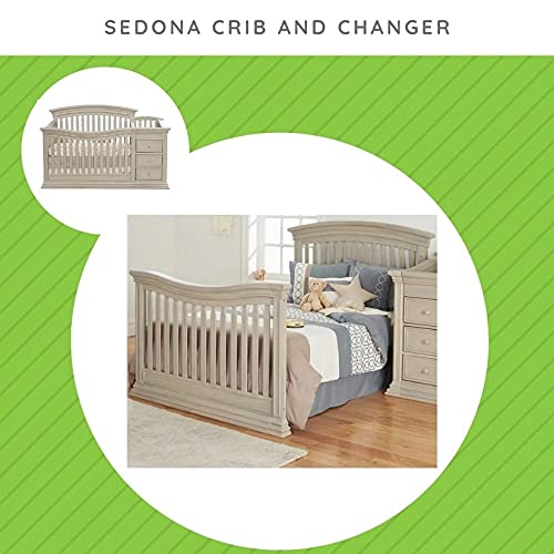 Full-Size Conversion Kit Bed Rails for Sorelle Crib & Changer Combos - Rustic Taupe & Sedona Crib | Safe Toddler Bed Transition | Nursery & Kids Room Upgrade
