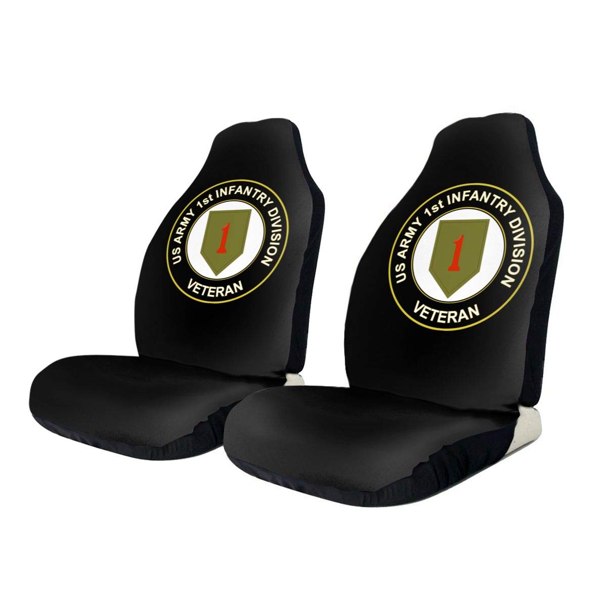 KEEDCE&FJE Universal Car Seat Cover Protector for Cars, Trucks & SUVs - Durable U.S. Army Veteran 1st Infantry Division Design - Perfect for Daily Commutes, Road Trips & Off-Road Adventures