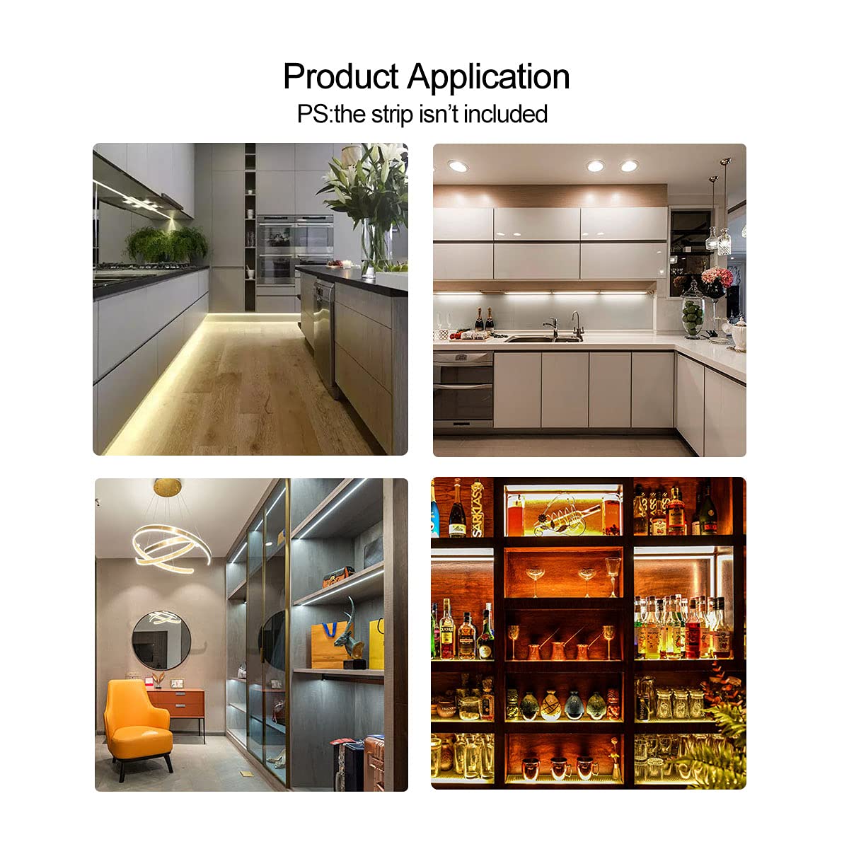 HAMRVL 90 Degree LED Aluminum Channel Corner Kit - 45x45mm L Shape Connector for LED Strip Lights - 16x16mm V Shape Aluminum Profile with Screws - Perfect for Kitchen Cabinet Lighting, Cove Lighting & Under Cabinet LED Installation