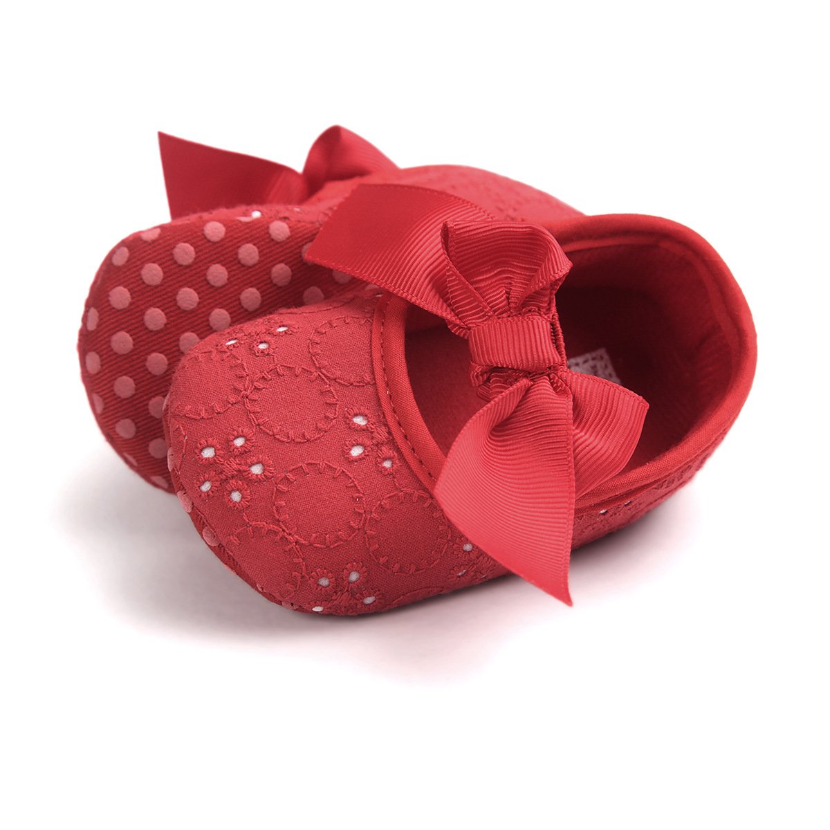 Baby Girls Mary Jane Flats - Anti-Slip Rubber Sole Bow Dress Shoes for Toddlers | Perfect for Princess Costumes, Parties & Special Occasions