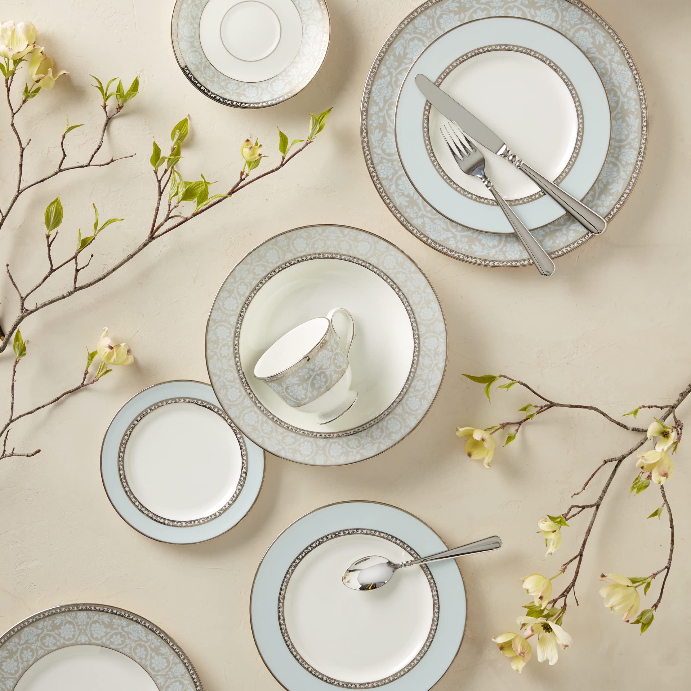 Lenox Westmore 5-Piece Dinner Plate Set - Elegant White Porcelain Tableware for Formal Dining & Special Occasions