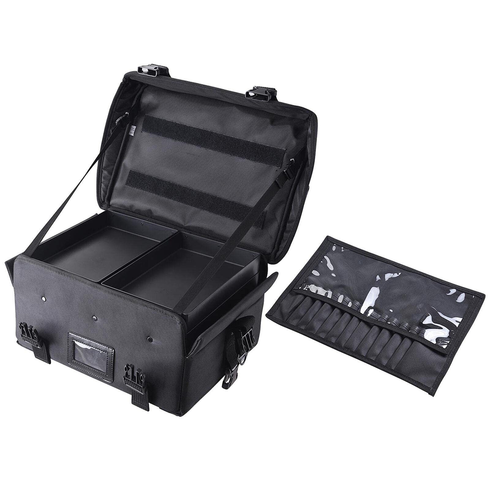 Premium Cosmetic Makeup Bag - Waterproof Travel Makeup Case with Brush Organizer, Multi-Compartment Storage for Brushes, Lipsticks & Beauty Tools | Perfect for Travel, Home Vanity & Professional Makeup Artists