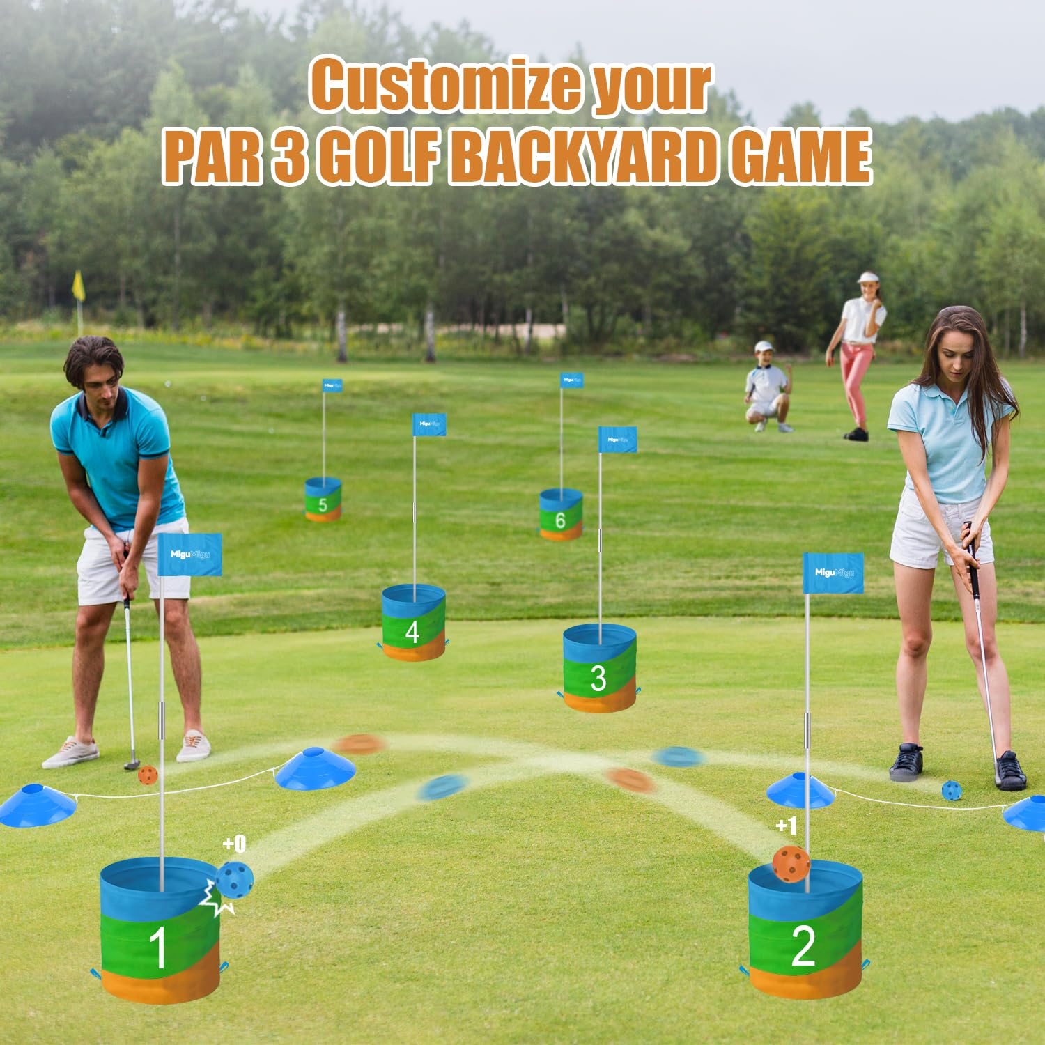 Best Backyard Golf Bucket Game Set - Fun Chipping Practice for Kids & Adults | Perfect Outdoor Golf Gift for Family & Friends | Great for Beach, Lawn, Camping, Park & Backyard Parties