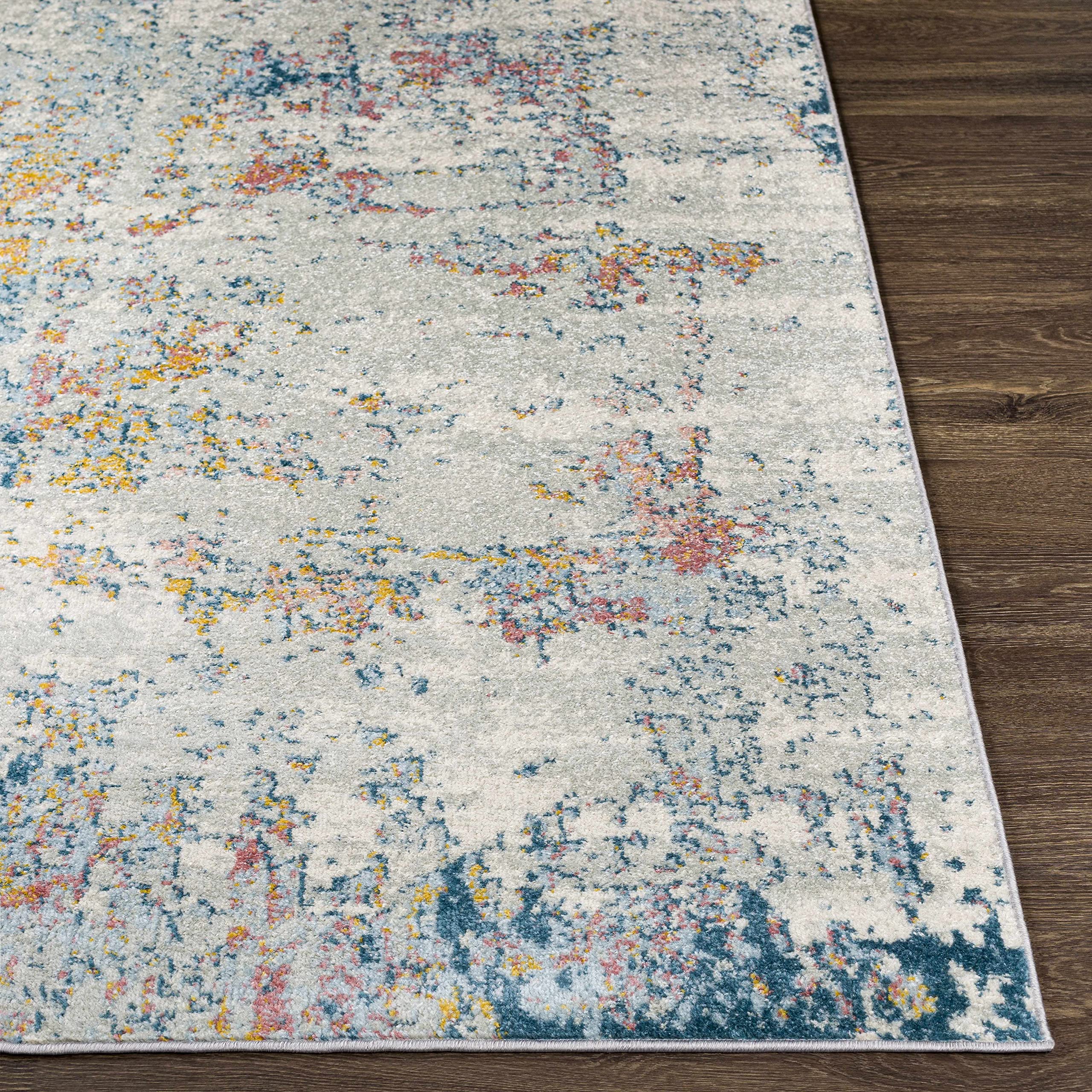 Modern Hauteloom Tambalisa Area Rug for Living Room & Bedroom - Soft Beige, Orange, Gray - 9' x 12' - Perfect for Home Decor, Cozy Spaces & Interior Design