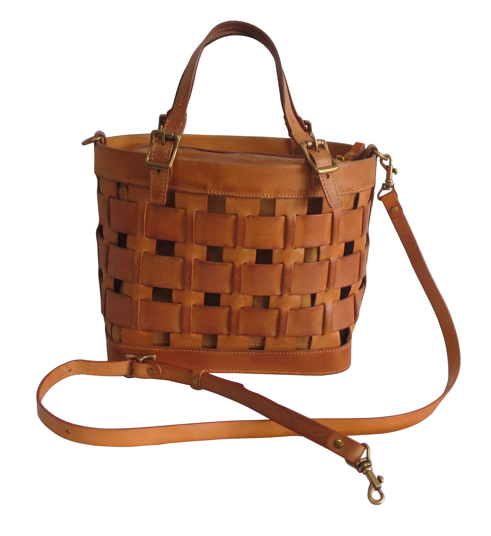 Dorgon Genuine Latigo Leather Basket Handbag for Women - Stylish Crossbody Purse #1280-2 | Perfect for Work, Travel & Everyday Use