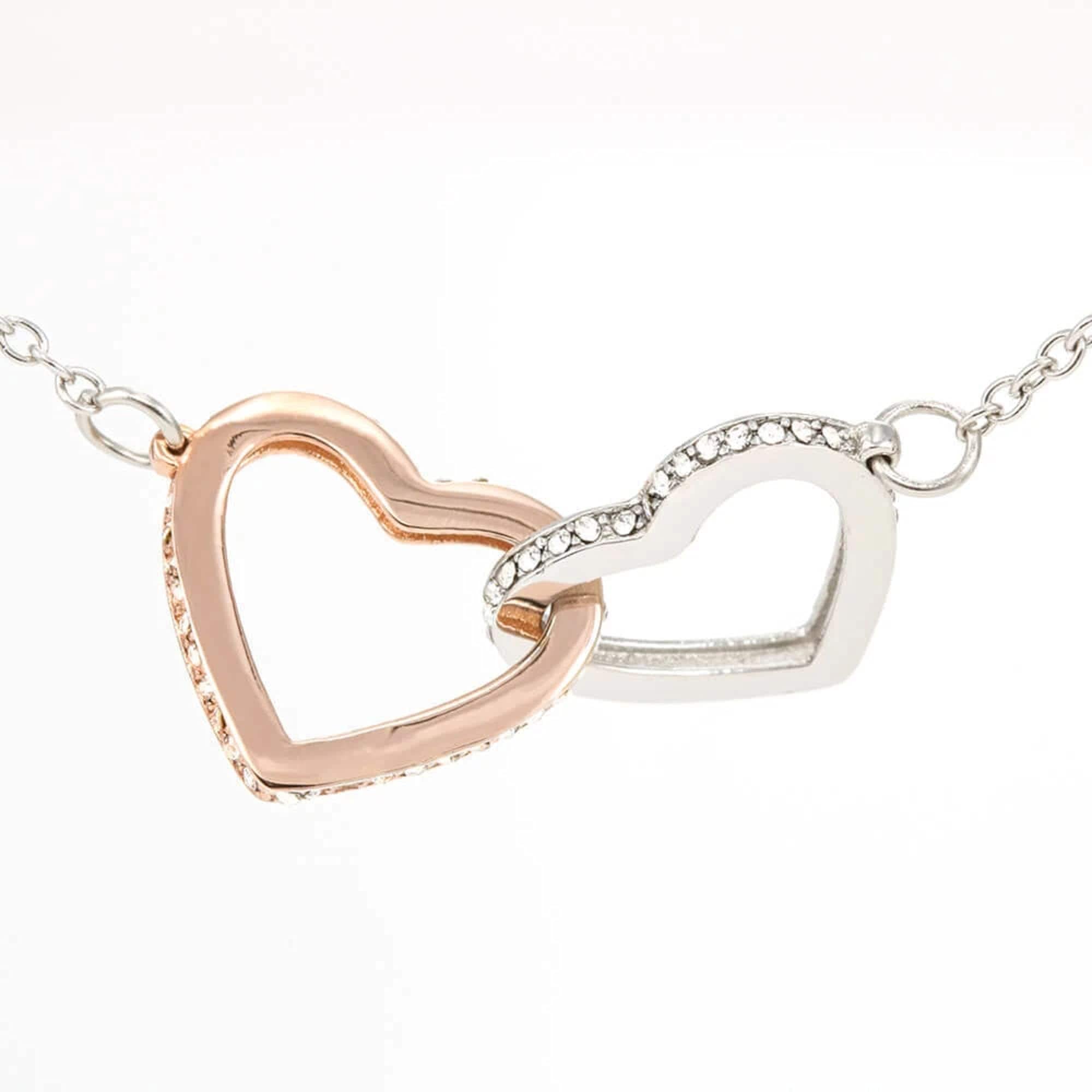 Handmade Interlocking Hearts Message Card Necklace - Personalized Gift for Niece from Aunt (Love, Your Aunt) | Christmas, Birthday & Special Occasion Jewelry Present