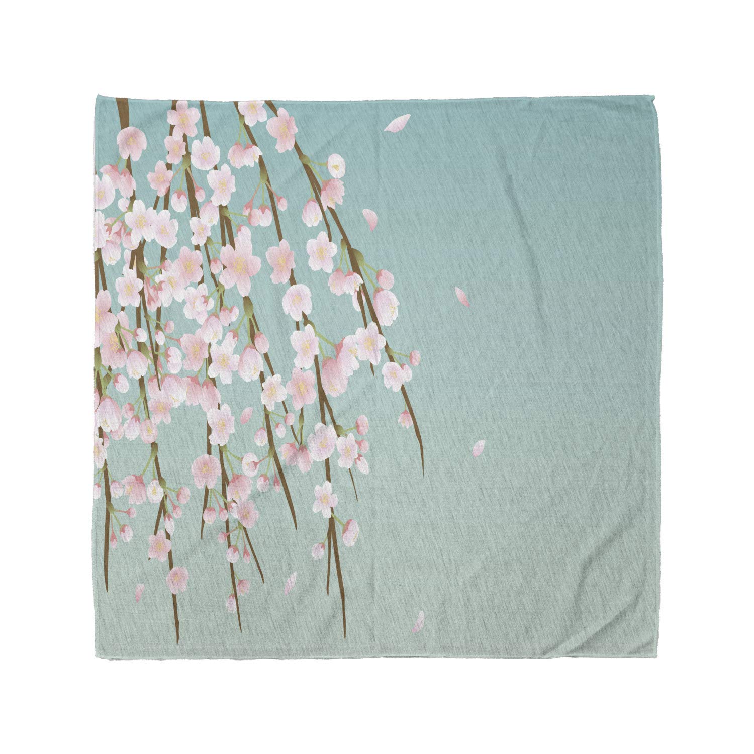 Ambesonne Cherry Blossom Bandana Scarf - Floral Weeping Flower Design, Unisex Head Wrap & Neck Tie for Men Women - Perfect for Outdoor Activities, Music Festivals & Fashion Accessories