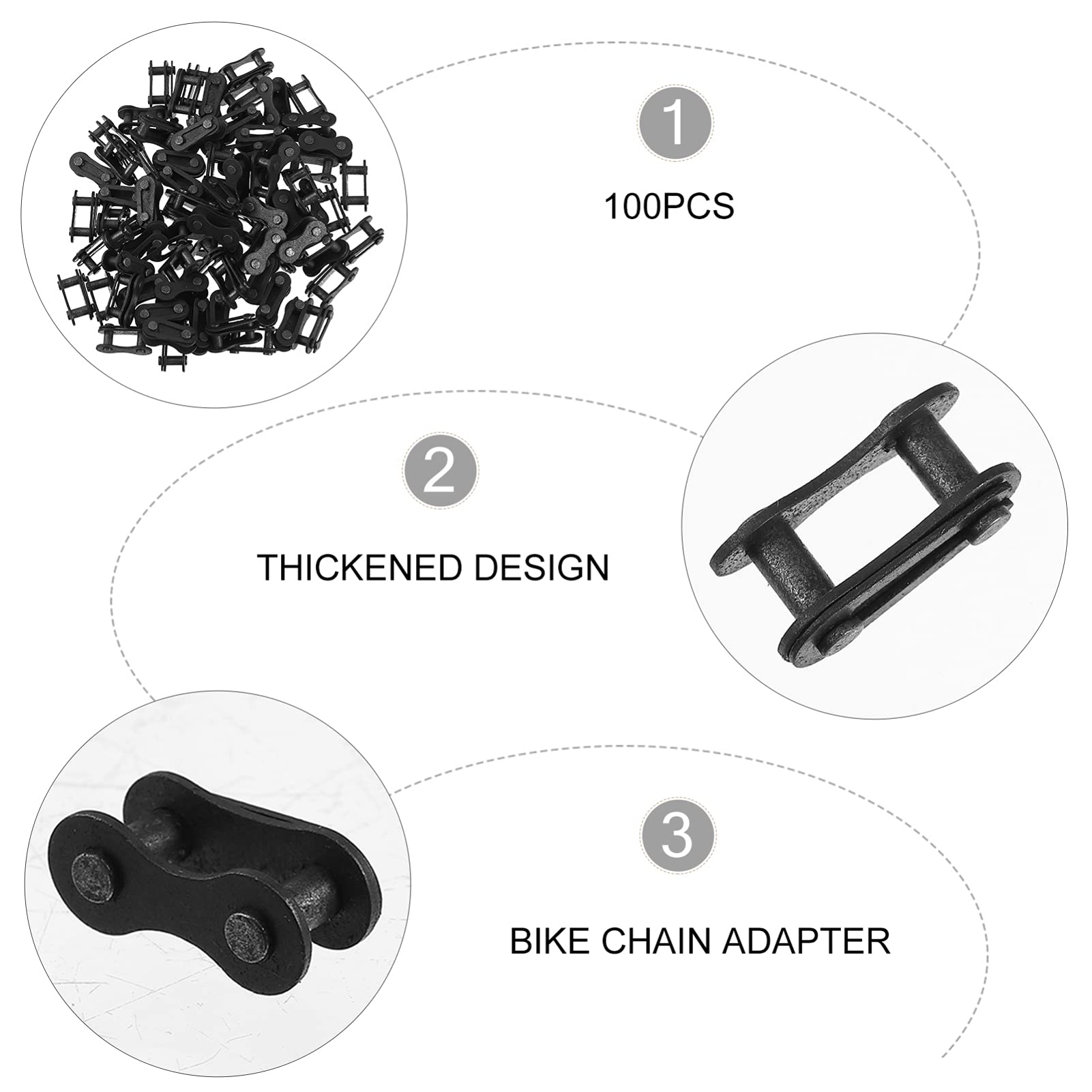 FAVOMOTO 100pcs Bike Chain Connector - Heavy Duty Chain Link Buckle, Quick Connect Master Link for Bicycle Chains - Perfect for Mountain Bikes, Road Bikes & BMX Repair & Maintenance