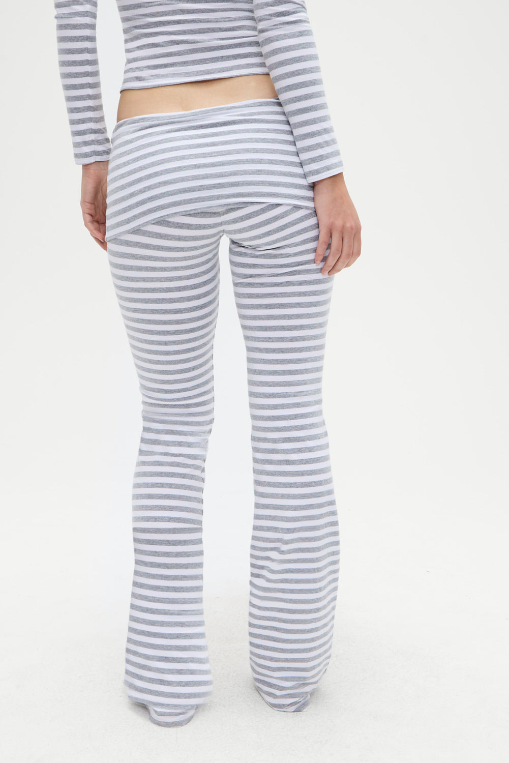 Avenue Cotton Flare Legging - Hazy Stripe High Waist Yoga Pants for Women | Comfortable Stretchy Workout Leggings for Running, Gym & Lounge Wear