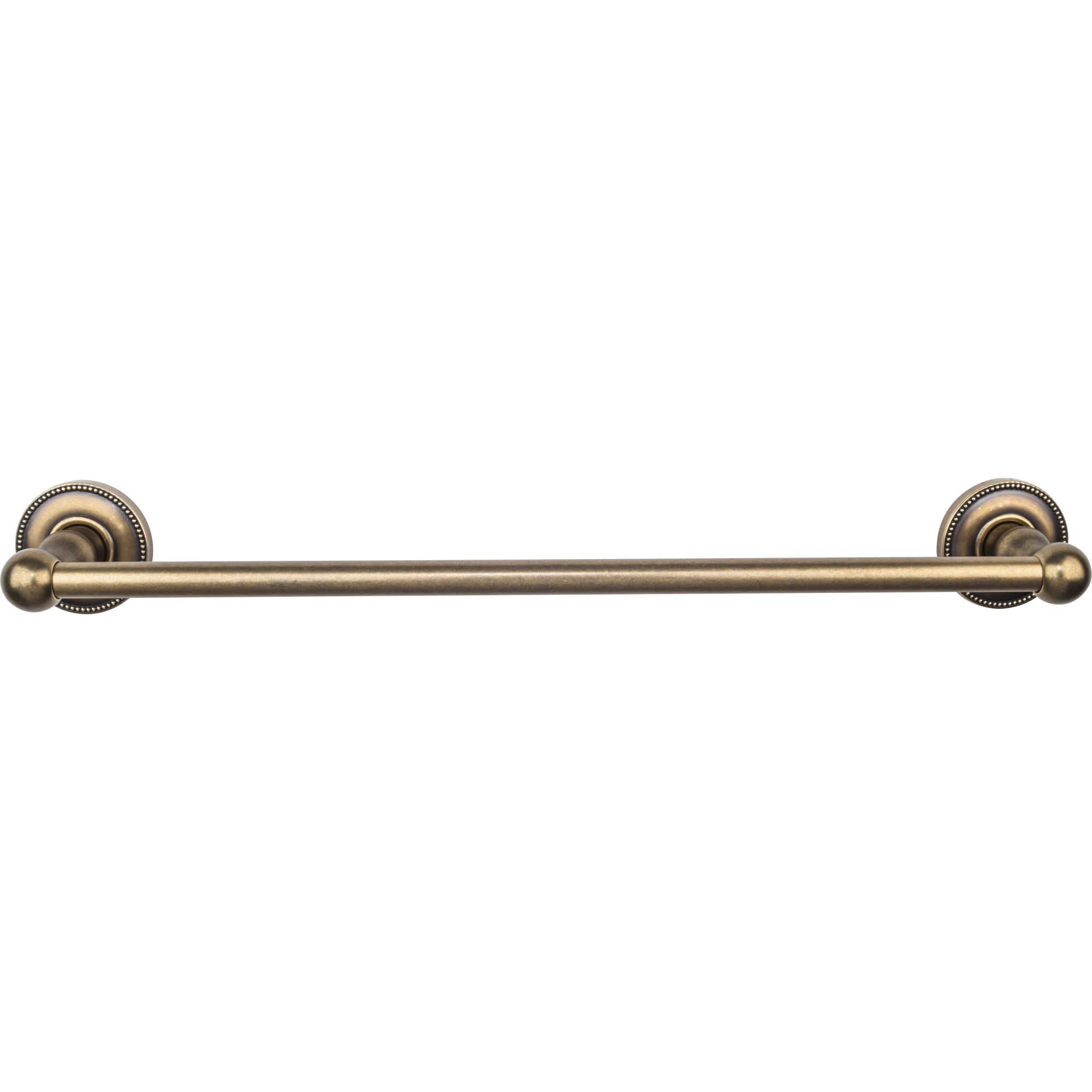 Top Knobs ED6GBZA 18 Inch Single Towel Bar - Edwardian Collection with Beaded Backplate in German Bronze Finish for Bathroom & Luxury Home Decor