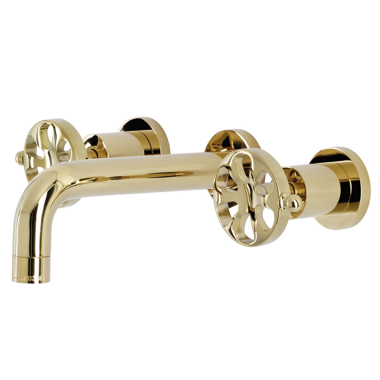 Belknap KS8122RX Double Handle 3 Hole Wall Mount Bathroom Faucet in Polished Brass - Perfect for Modern Bathroom Vanities and Spa-Like Showers