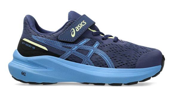 ASICS GT 1000 13 PS Velcro Running Shoes for Kids - Indigo Blue/Blue Coast - Lightweight Athletic Sneakers for School, Sports & Daily Wear