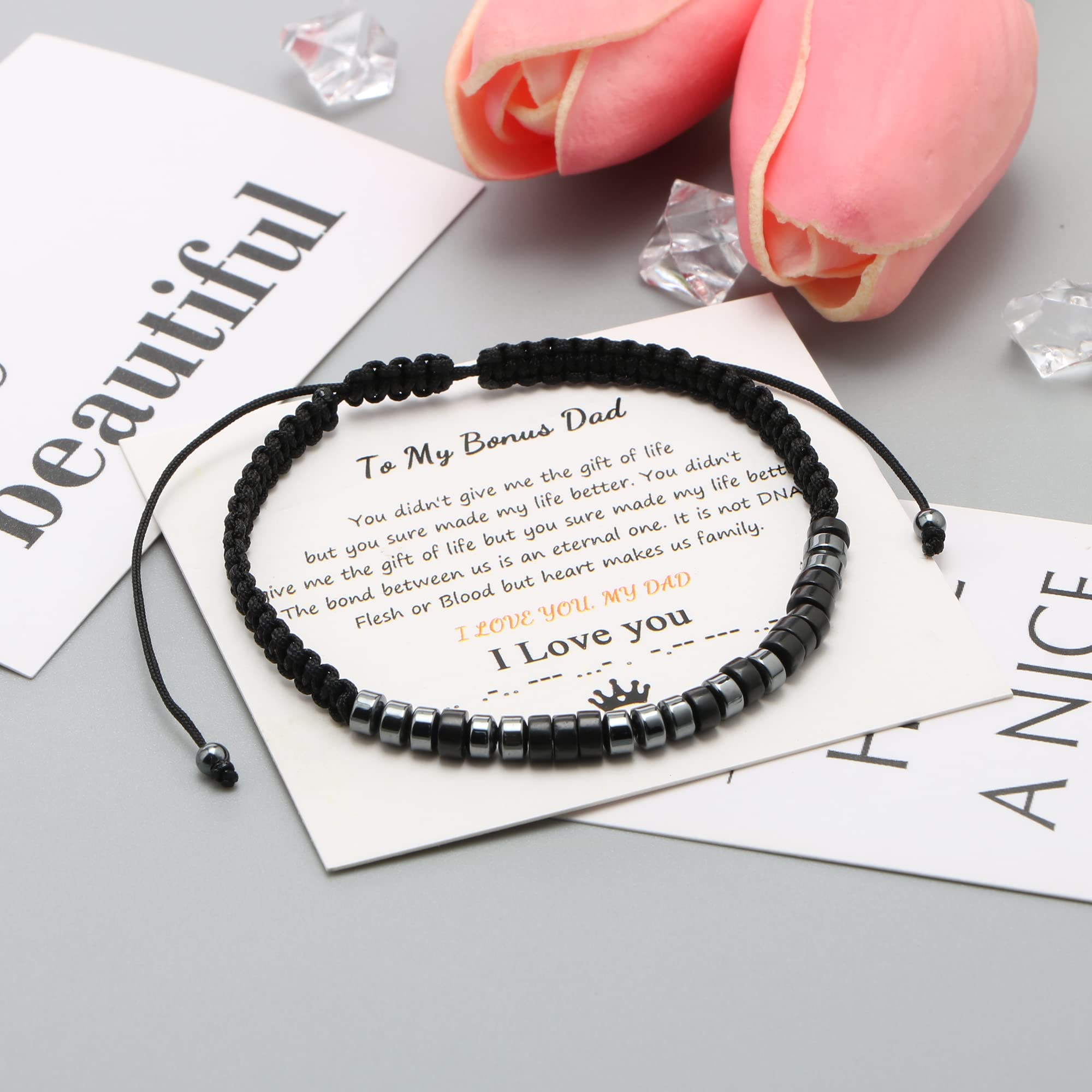 Morse Code Bracelet for Women & Men - Personalized Wooden Wrap Bracelet - Anniversary, Birthday Gifts for Best Friend, Mom, Daughter, Boyfriend, Girlfriend - Perfect for Couples, Family & Everyday Wear