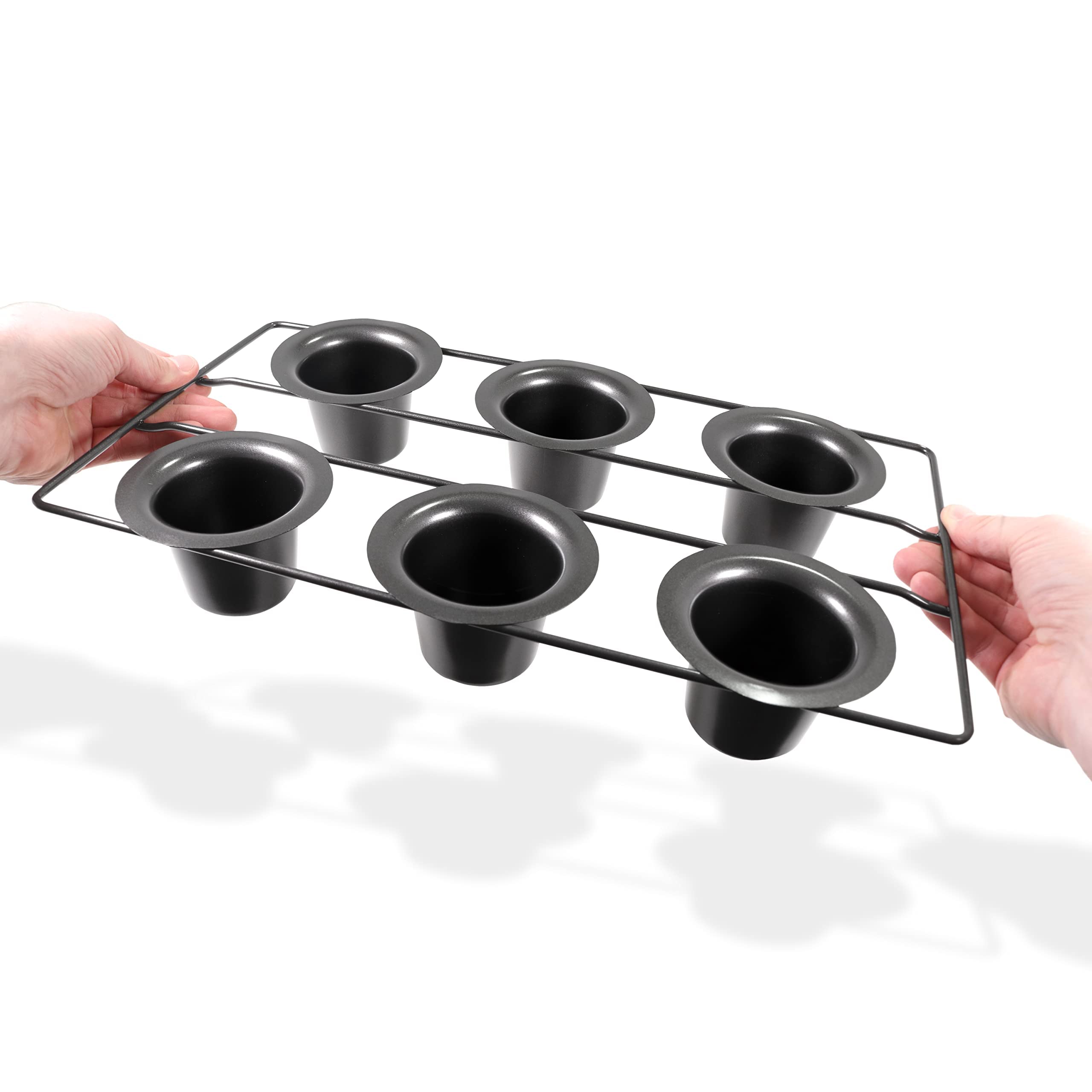 6-Cup Nonstick Popover Baking Pan with Honeycomb Heat Resistant Silicone Mat - Perfect for Muffins, Yorkshire Puddings & Breakfast Pastries