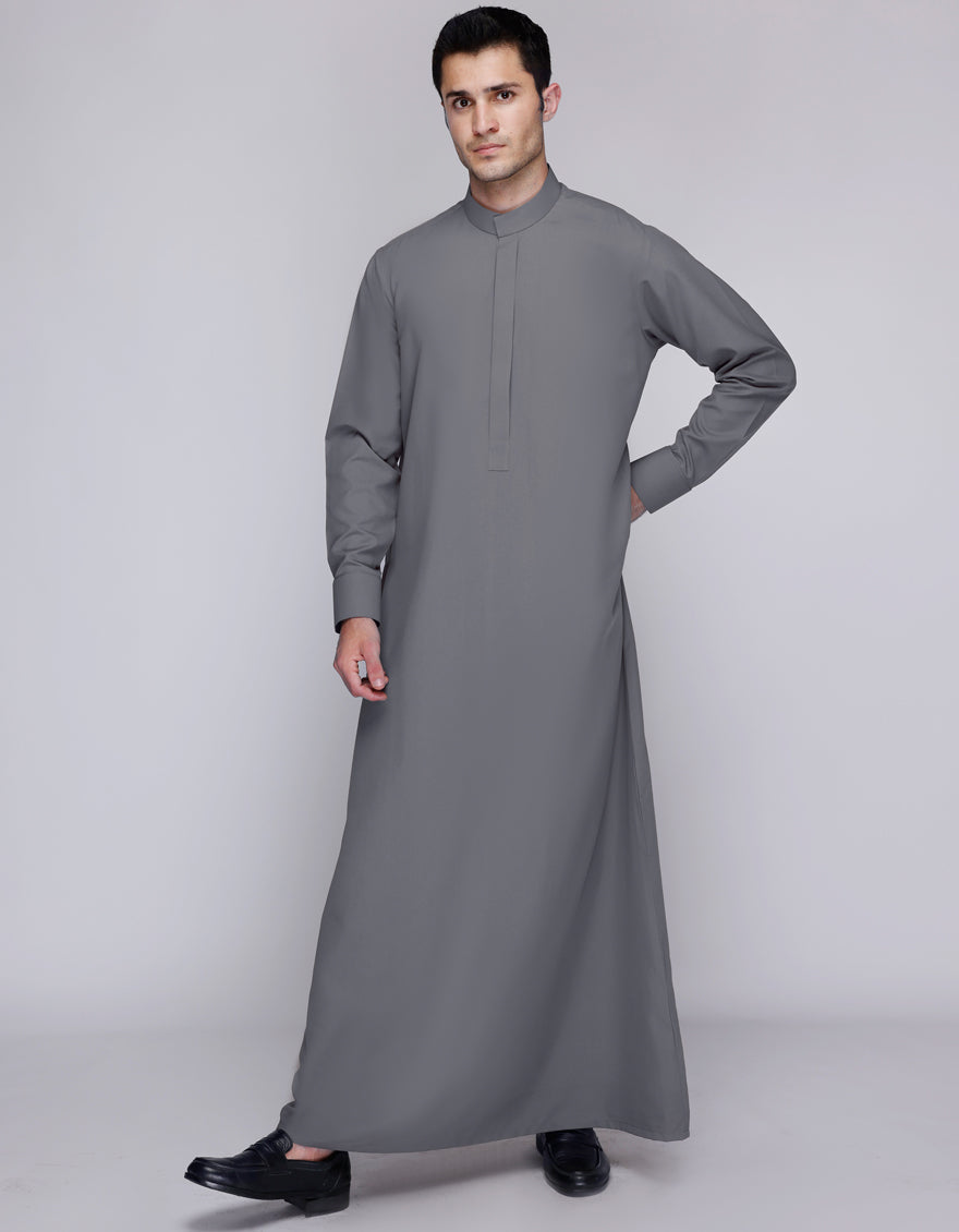 Blended Grey Jubba by J. Junaid Jamshed | Premium Islamic Prayer Dress for Men | Perfect for Daily Salah & Eid Celebrations