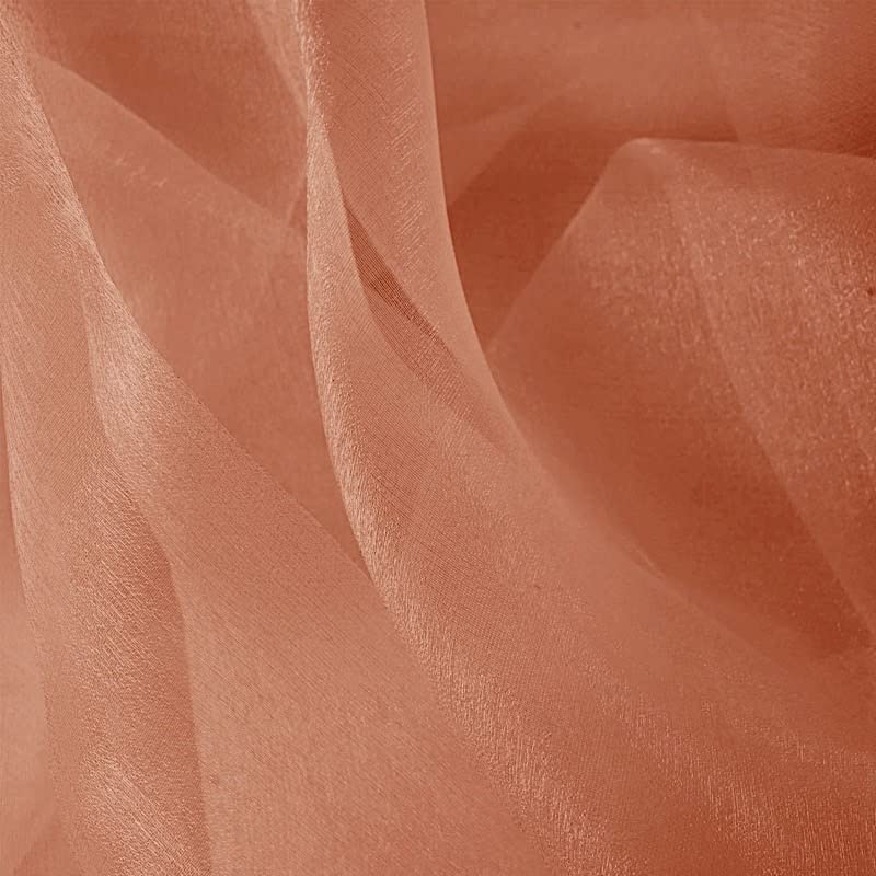 50 Premium Terracotta Curly Chiffon Chair Covers with Sashes - Elegant Wedding, Party & Reception Decorations - Perfect for Banquet Halls, Garden Ceremonies & Special Events