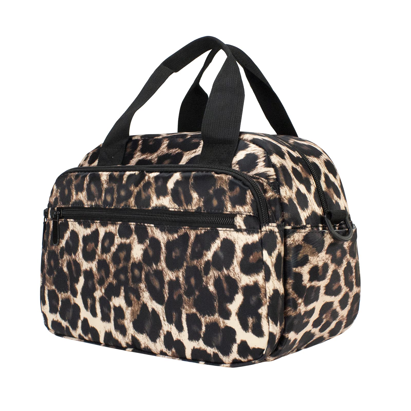 Insulated Lunch Bag for Women & Men - Large Reusable Cooler Tote with Adjustable Shoulder Strap - Wide Opening Lunch Box for Office, School, Picnic & Beach - Leopard Print Design - Perfect for Meal Prep, Work Commute & Outdoor Activities