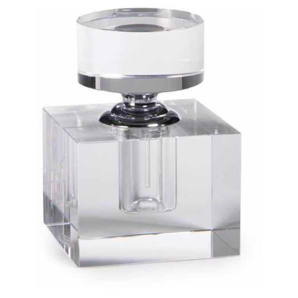 Amari 4.25 Inch Tall Glass Perfume Bottle - Elegant Cube Shape for Fragrance Storage | Perfect for Essential Oils, Perfume Display & Home Decor