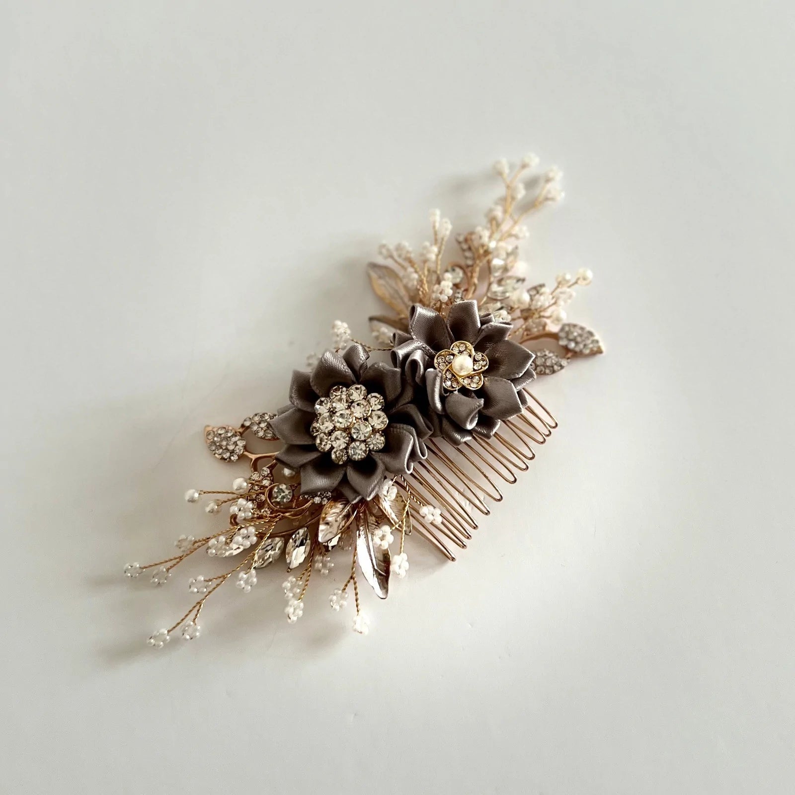 Elegant Bridal Floral Hair Comb - Wedding Hair Accessory with Flowers in All Colors (TT323) - Perfect for Brides, Bridesmaids, and Special Occasions