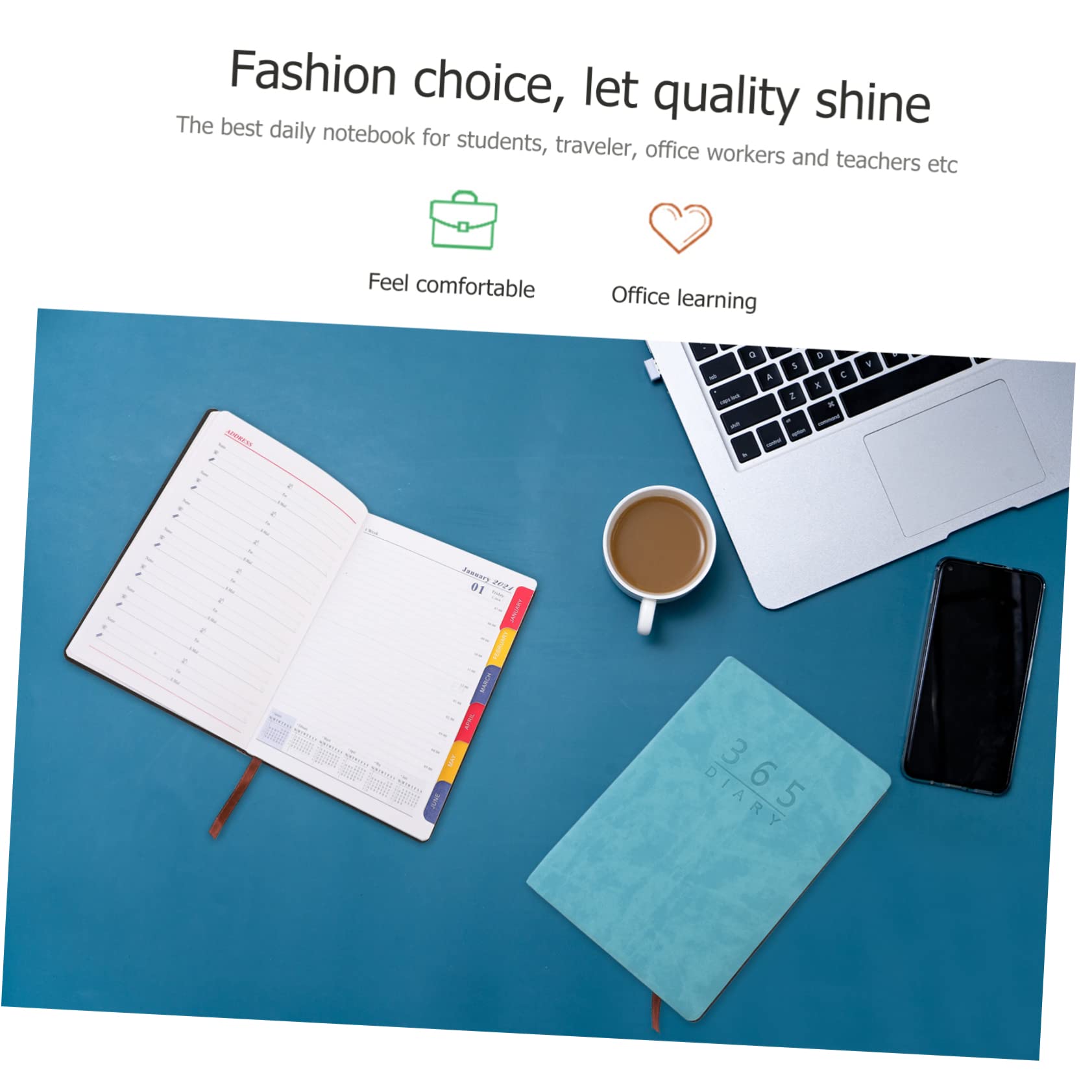 2021 NUOBESTY 3-Piece Daily Planner Set - Office Notebook, Schedule Organizer & Account Book for Productivity | Perfect for Work, School & Personal Planning