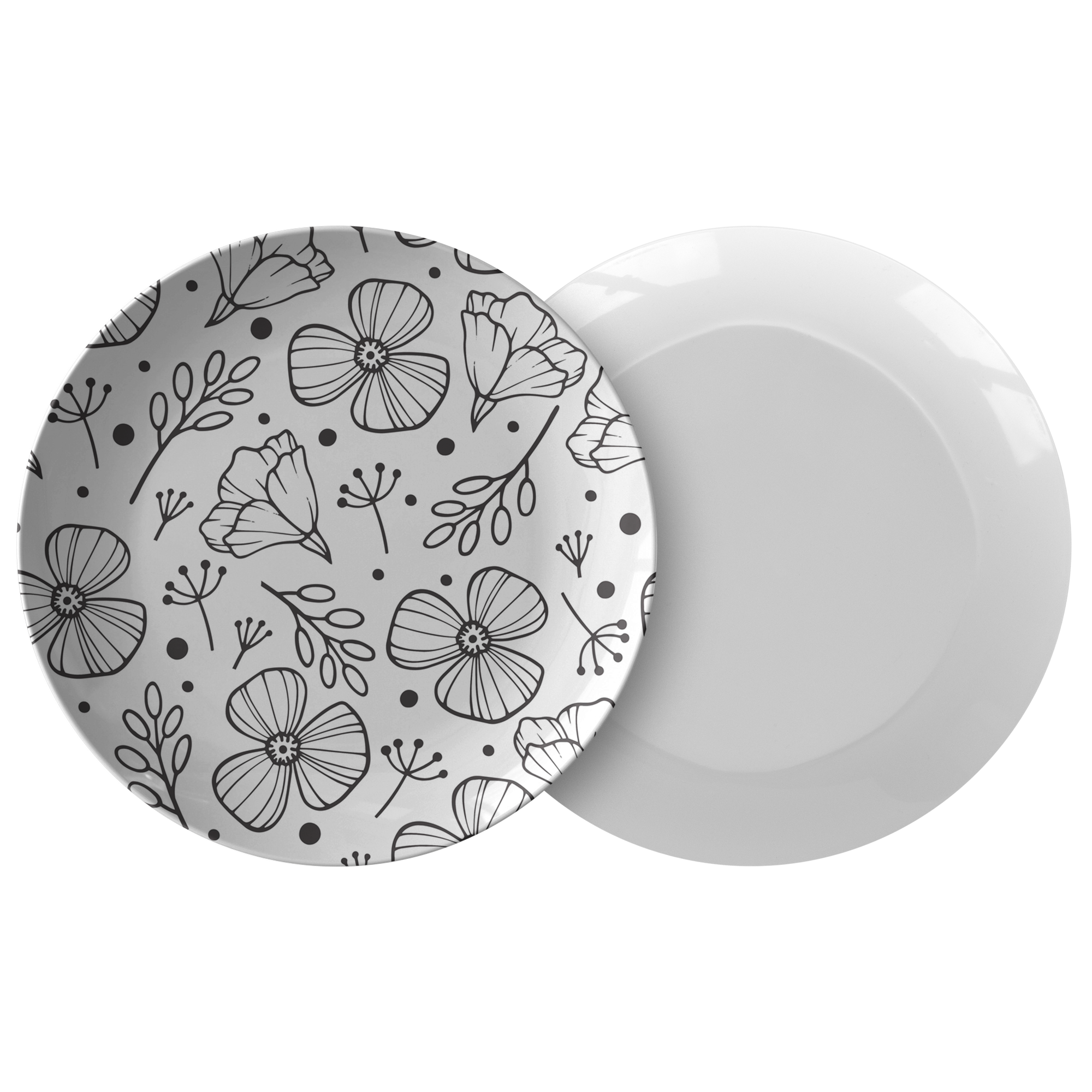 Elegant Floral Plastic Dinner Plates - Set of 6, BPA-Free Dishware for Parties, Weddings & Home Decor - Perfect for Indoor/Outdoor Dining & Special Occasions