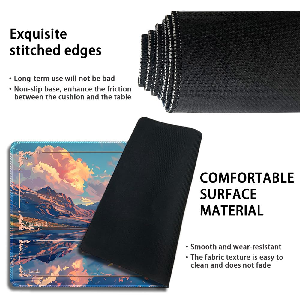 Premium MTG Playmat with Zone Markings & Locking Edges - Waterproof Storage Bag Included - Durable TCG Game Mat for Magic: The Gathering - Perfect for Tournaments, Casual Play & Card Protection