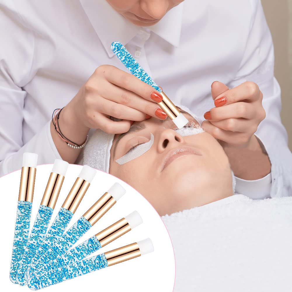 30 Pcs Soft Crystal Lash Shampoo Brushes for Eyelash Extensions Cleaning - Gentle Makeup Brush Set for Eyelash & Nose Pore Deep Cleansing (Blue) - Perfect for Salon, Spa & Home Lash Care Routine