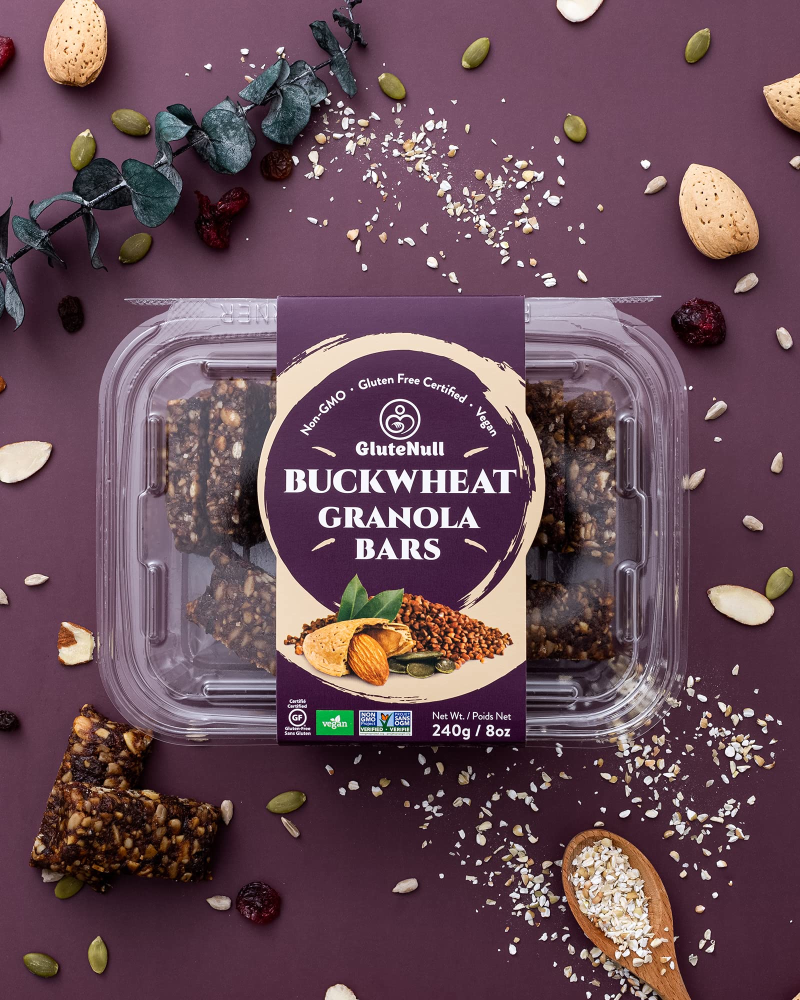 Organic Gluten-Free Vegan Buckwheat Granola Bar - Healthy Snack for Hiking, Workouts & On-the-Go Energy Boost