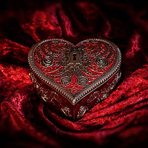 Nemesis Now Heart and Key Baroque Gothic Romance Box by Vincent HIE - Elegant Jewelry Storage for Gothic Lovers, Perfect for Home Decor and Gift Giving