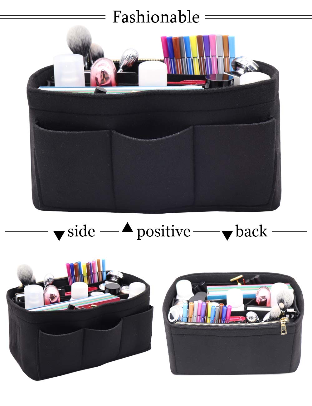 Premium Felt Purse Insert Organizer for Louis Vuitton Speedy & Neverfull Bags - Handbag Organizer with Multiple Pockets for Wallet, Phone & Cosmetics - Perfect for Travel, Work & Daily Use