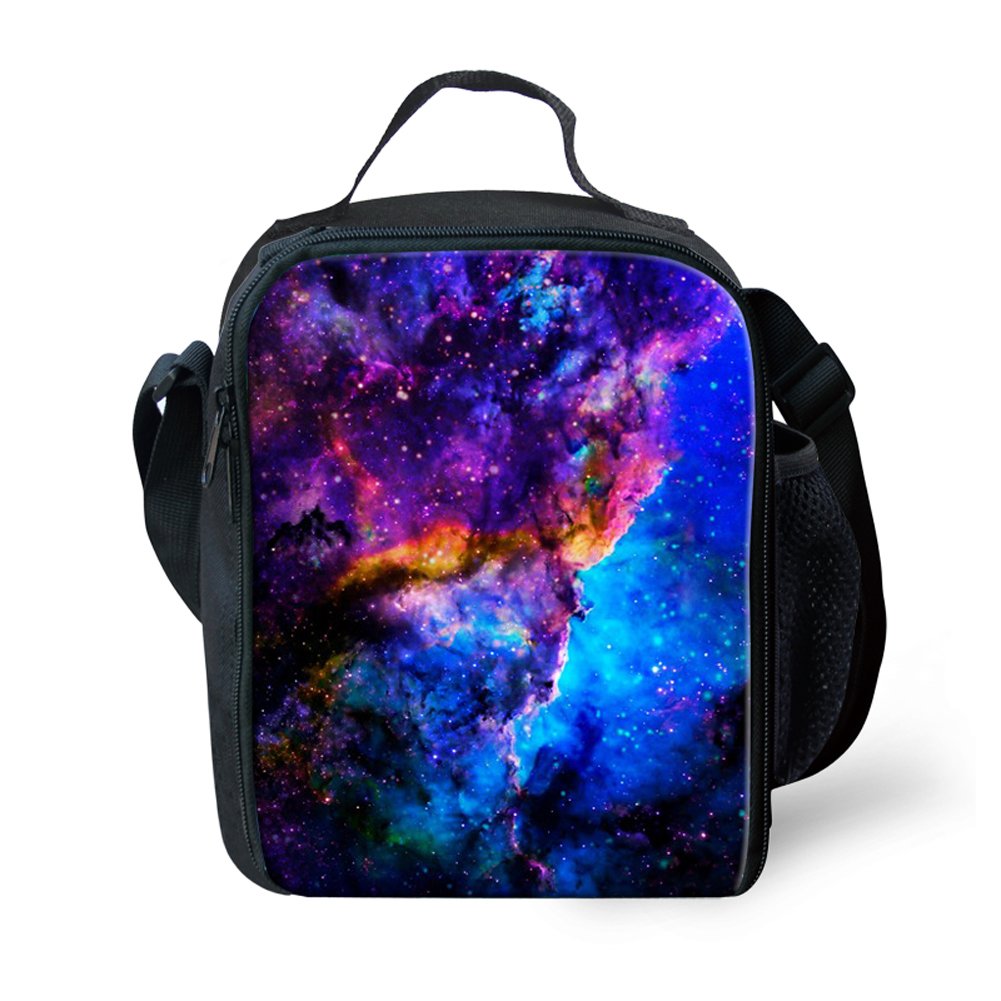 FOR U DESIGNS Stylish Universe Pattern Insulated Lunch Bag with Adjustable Shoulder Strap for Women - Perfect for Work, School & Picnics
